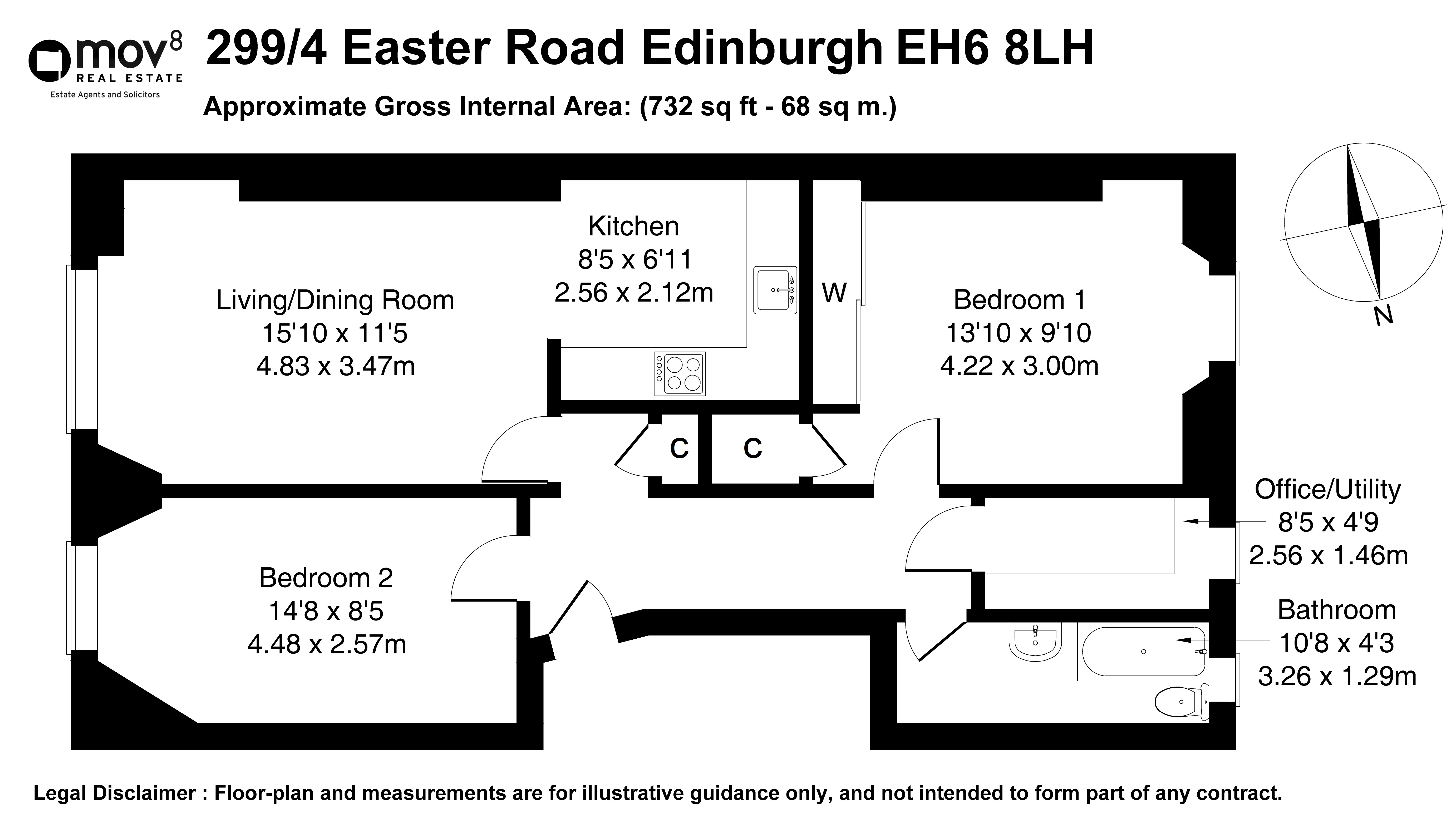 Floorplan 1 of 299/4, Easter Road, Leith, Edinburgh, EH6 8LH