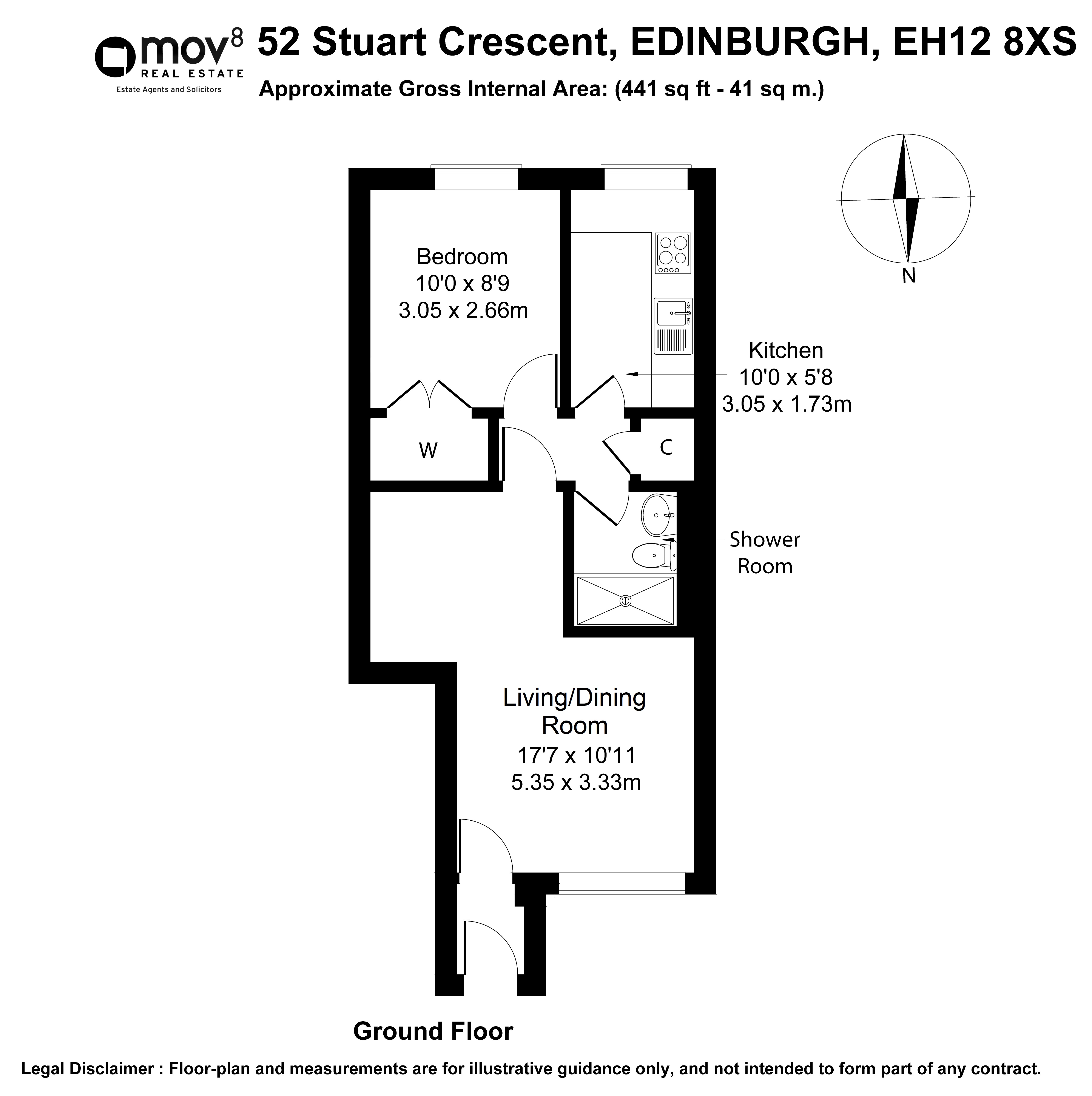 Floorplan 1 of 52 Stuart Crescent, Corstorphine, Edinburgh, EH12 8XS