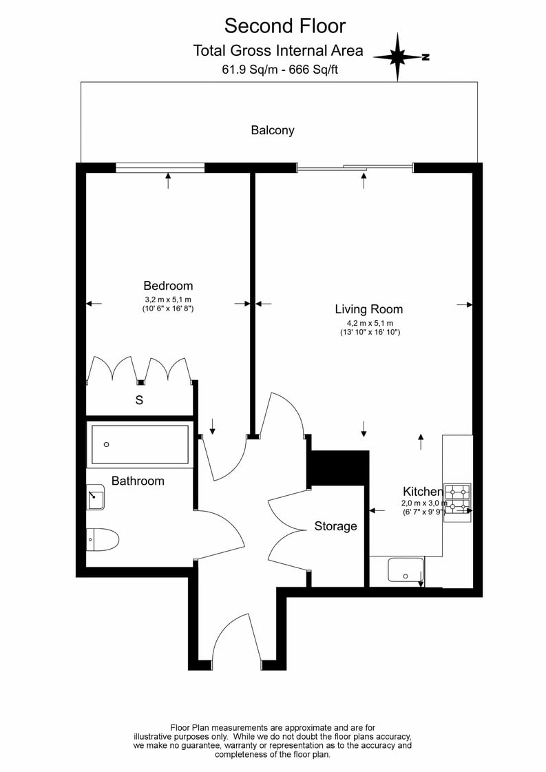 1 bedroom(s) apartment to sale in Drapers Yard, Wandsworth, London-Floorplan