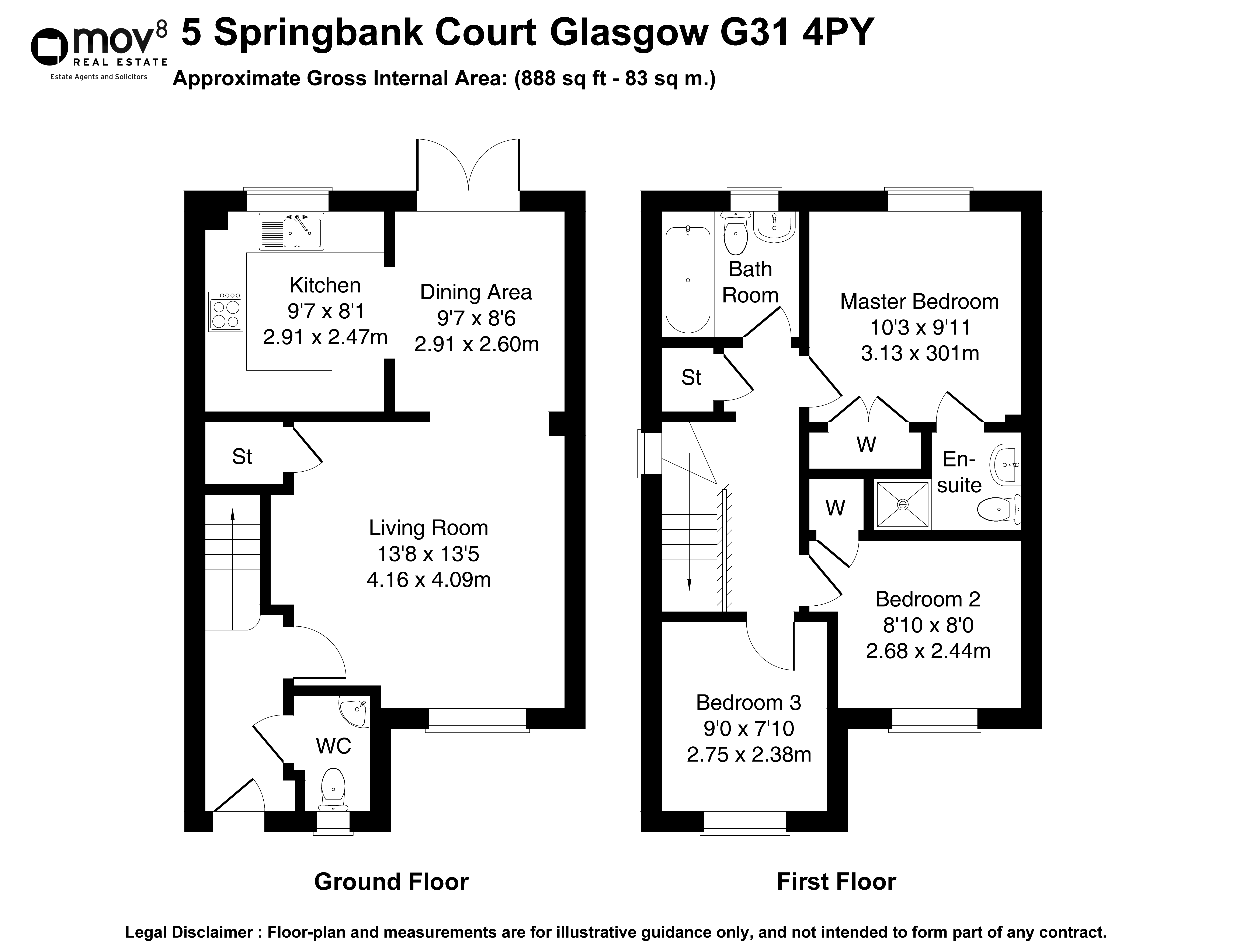 Floorplan 1 of 5 Springbank Court, Parkhead, Glasgow, G31 4PY