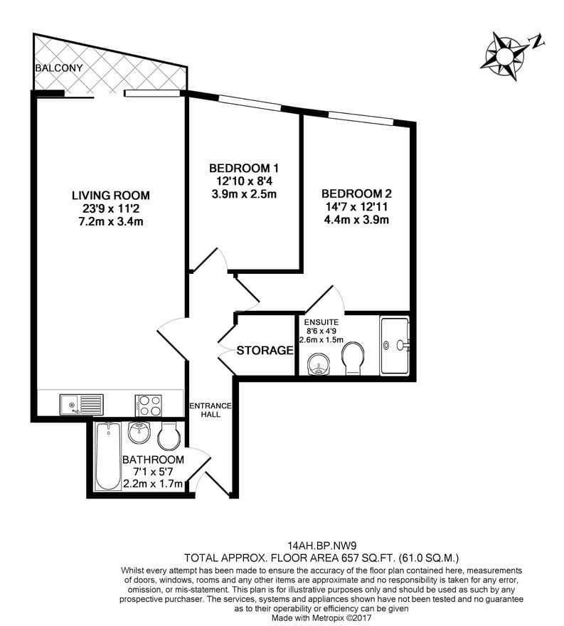2 bedroom(s) apartment to sale in Boulevard Drive, Colindale, London-Floorplan