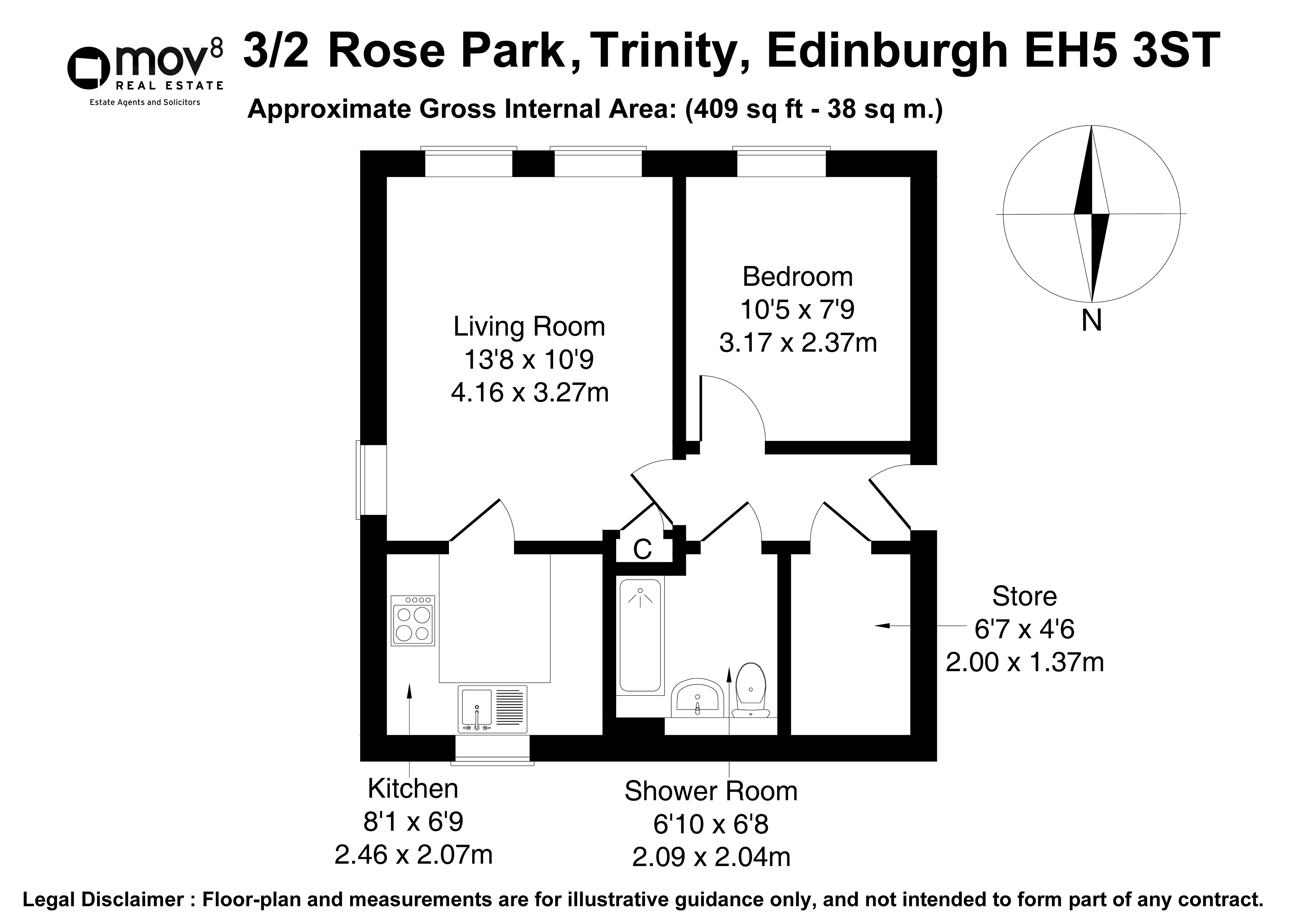 Floorplan 1 of 3/2, Rose Park, Trinity, Edinburgh, EH5 3ST