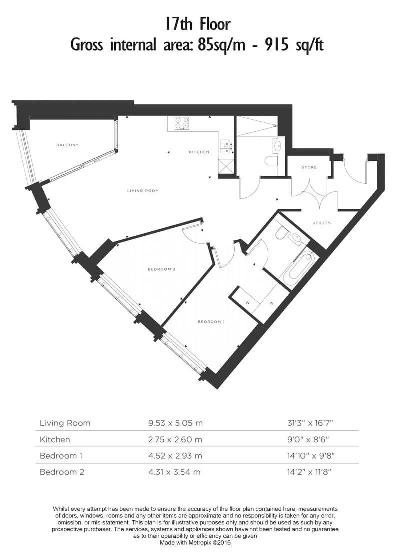 2 bedroom(s) apartment to sale in Newcastle Place, Paddington, London-Floorplan