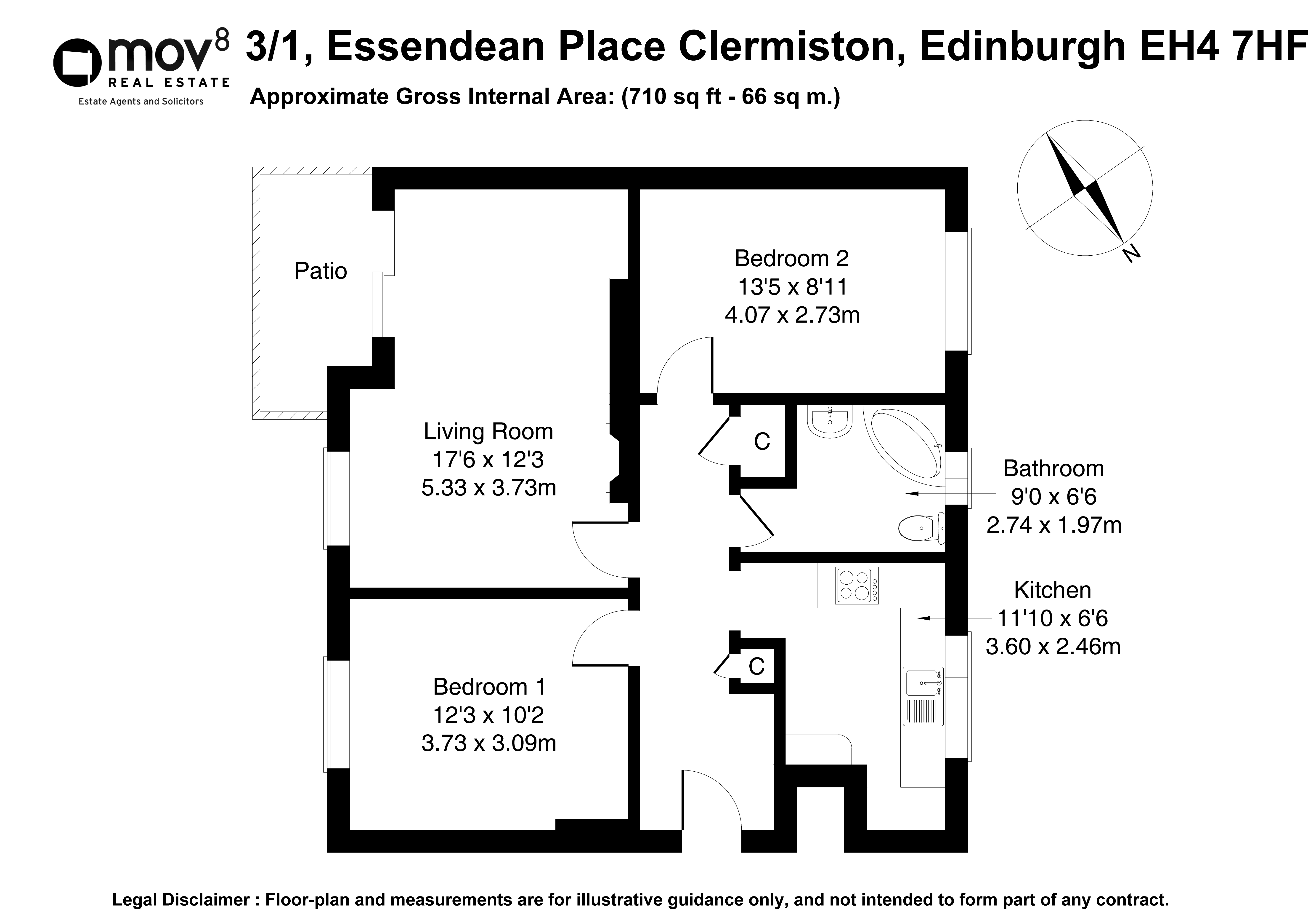 Floorplan 1 of 3/1, Essendean Place, Clermiston, Edinburgh, EH4 7HF