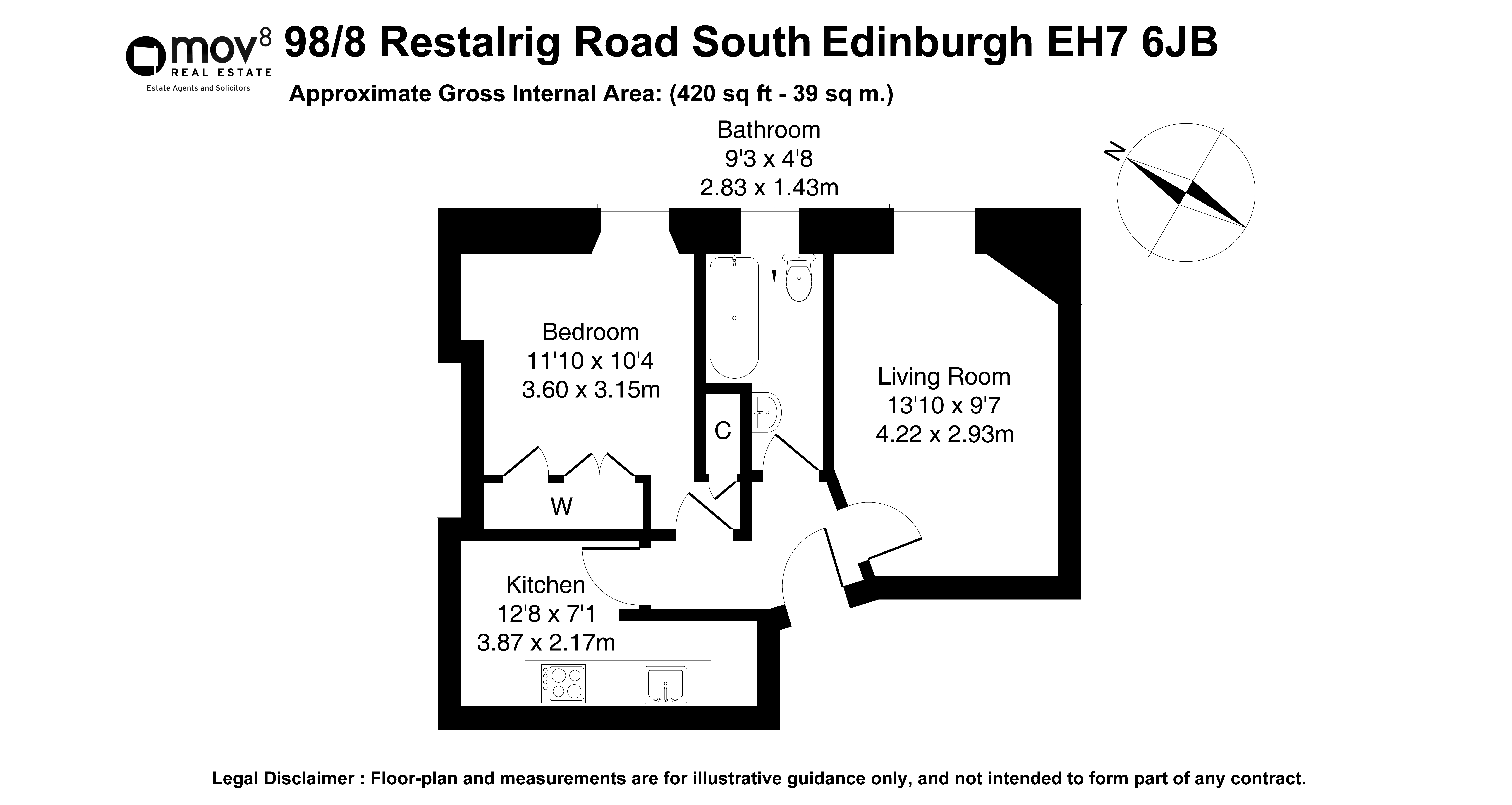 Floorplan 1 of 98/8, Restalrig Road South, Edinburgh, Restalrig, EH7 6JB