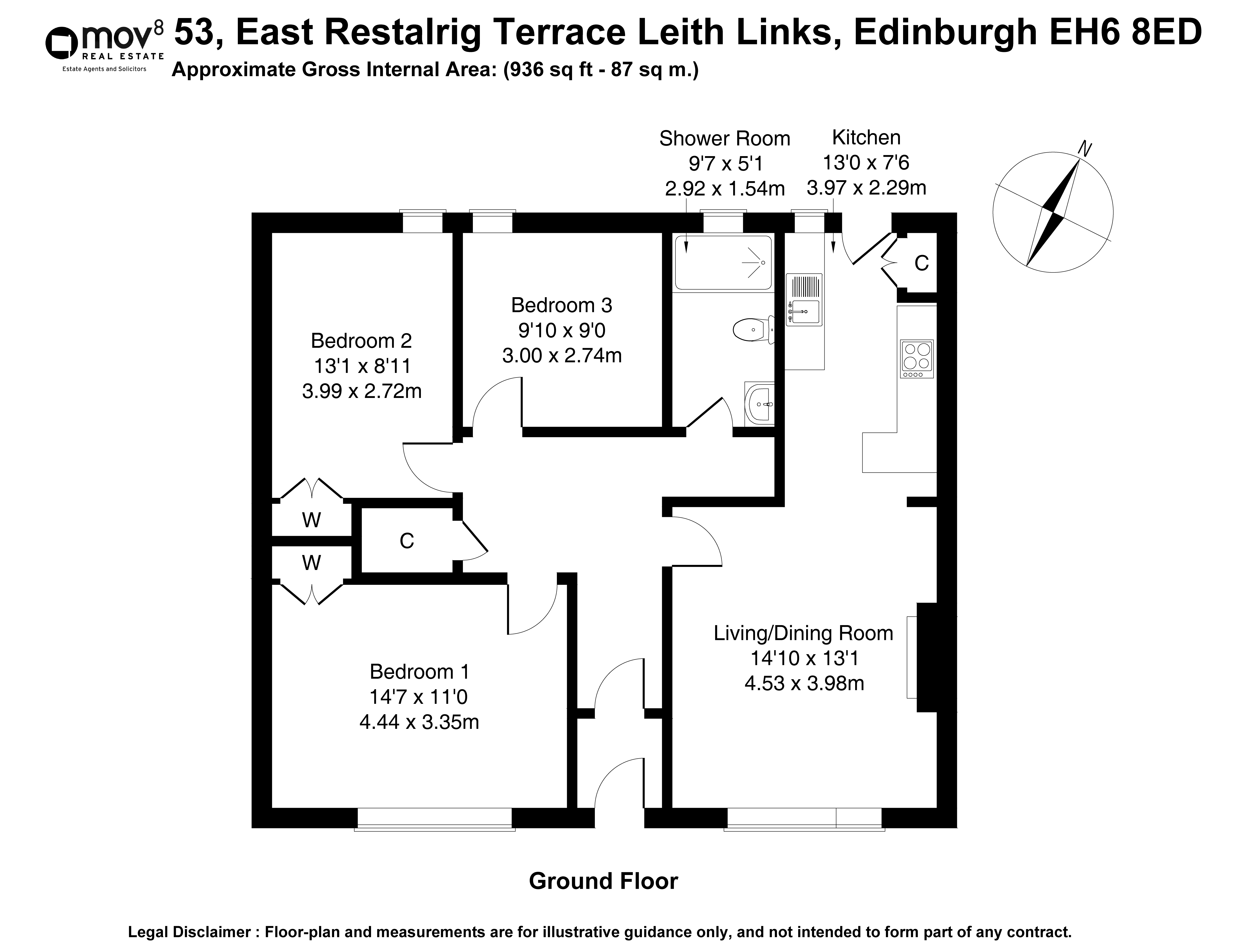 Floorplan 1 of 53 East Restalrig Terrace, Leith Links, Edinburgh, EH6 8ED