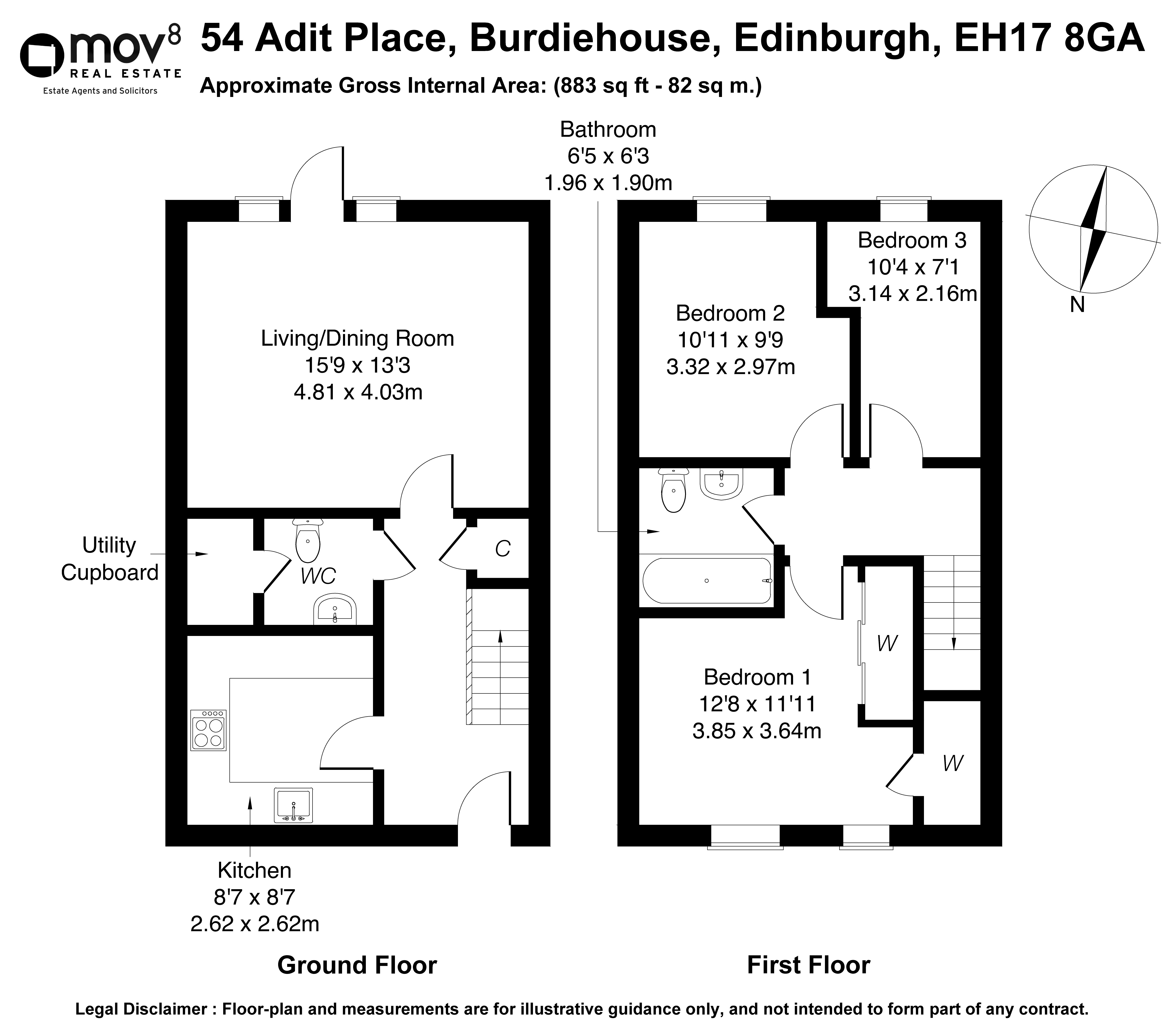 Floorplan 1 of 54 Adit Place, Burdiehouse, Edinburgh, EH17 8GA