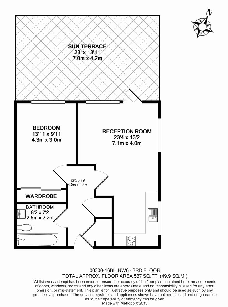 1 bedroom(s) apartment to sale in Bristol Walk, Kilburn, London-Floorplan