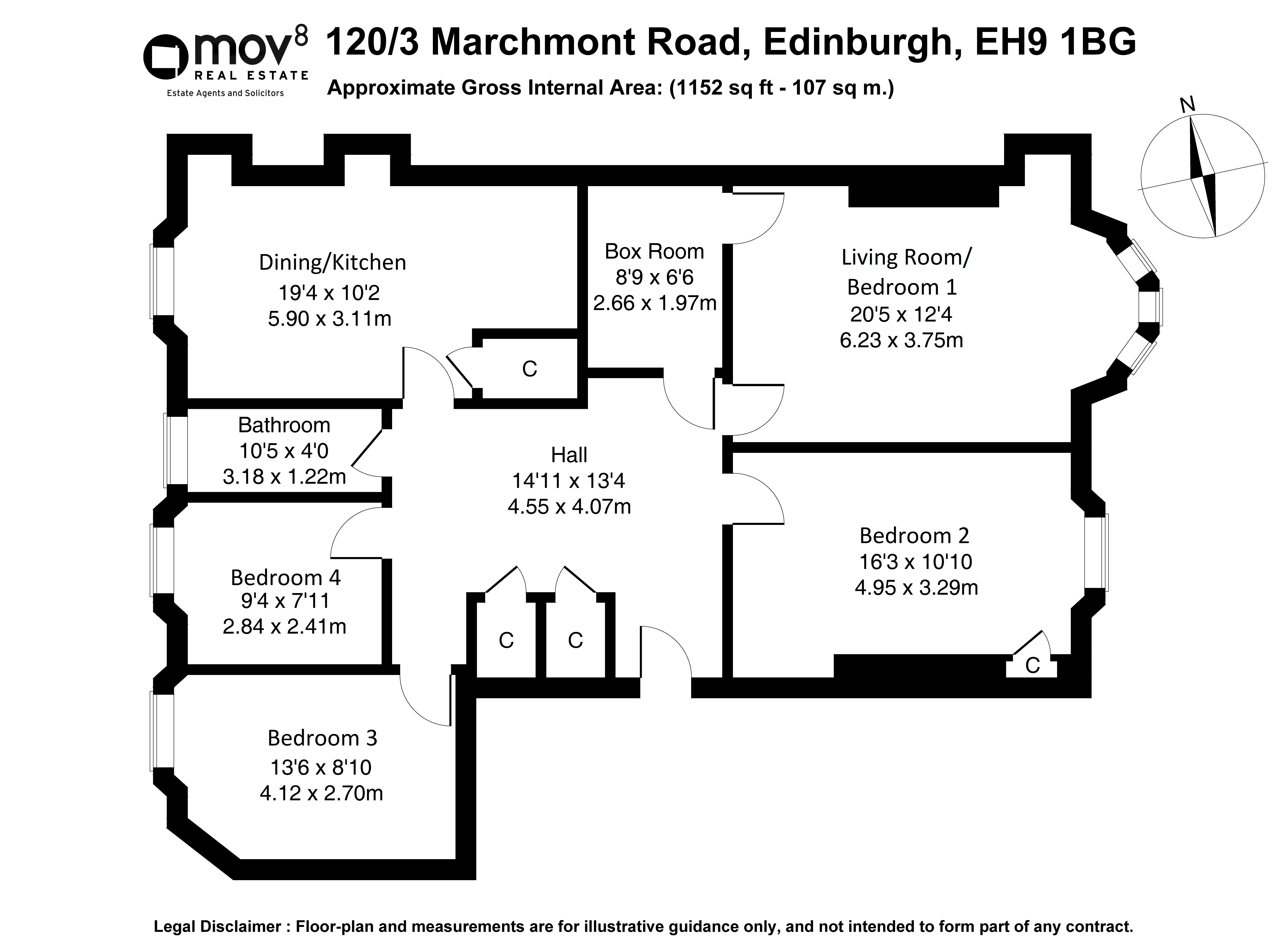 Floorplan 1 of 120/3, Marchmont Road, Marchmont, Edinburgh, EH9 1BG