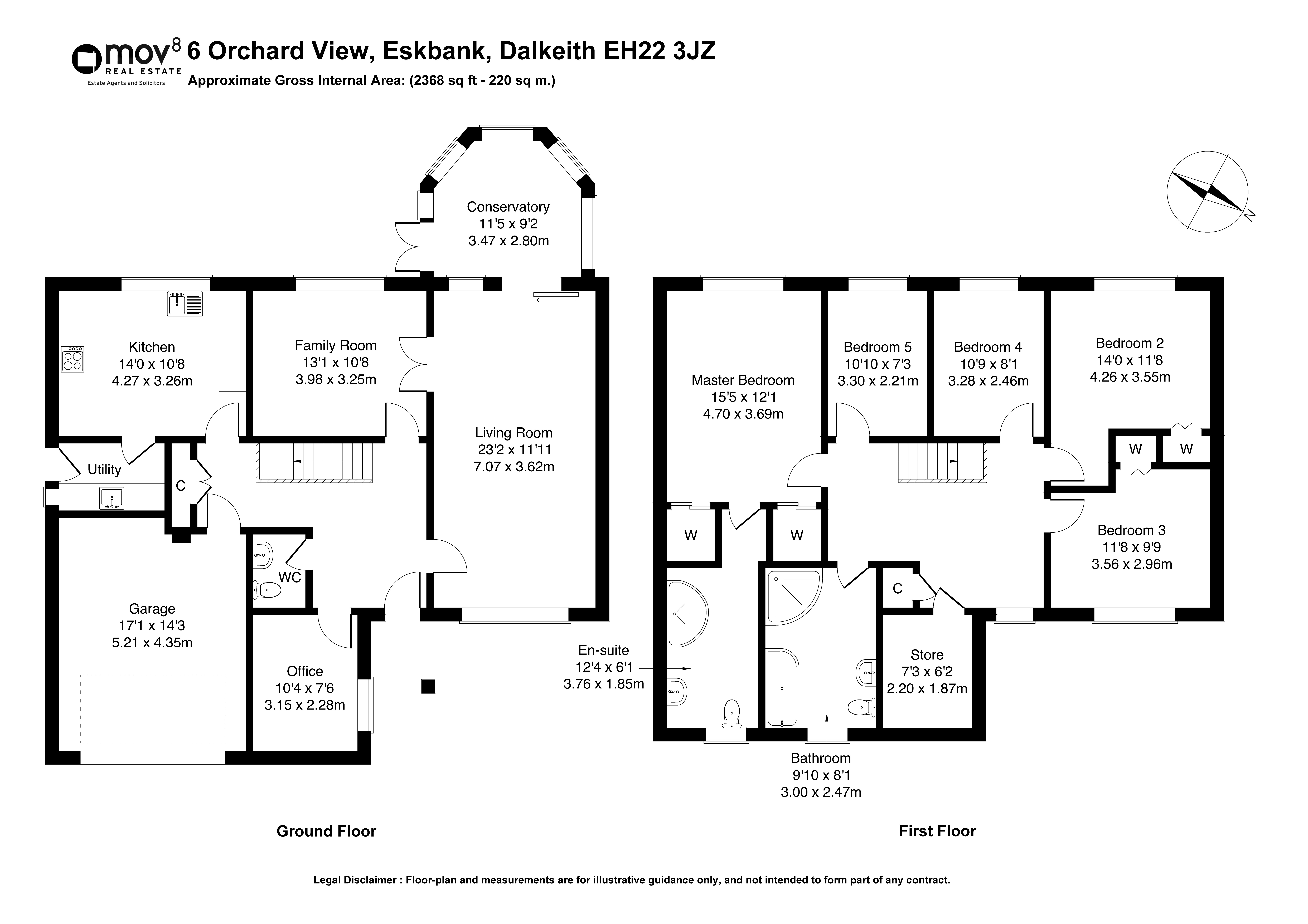 Floorplan 1 of 6 Orchard View, Eskbank, Dalkeith, Midlothian, EH22 3JZ
