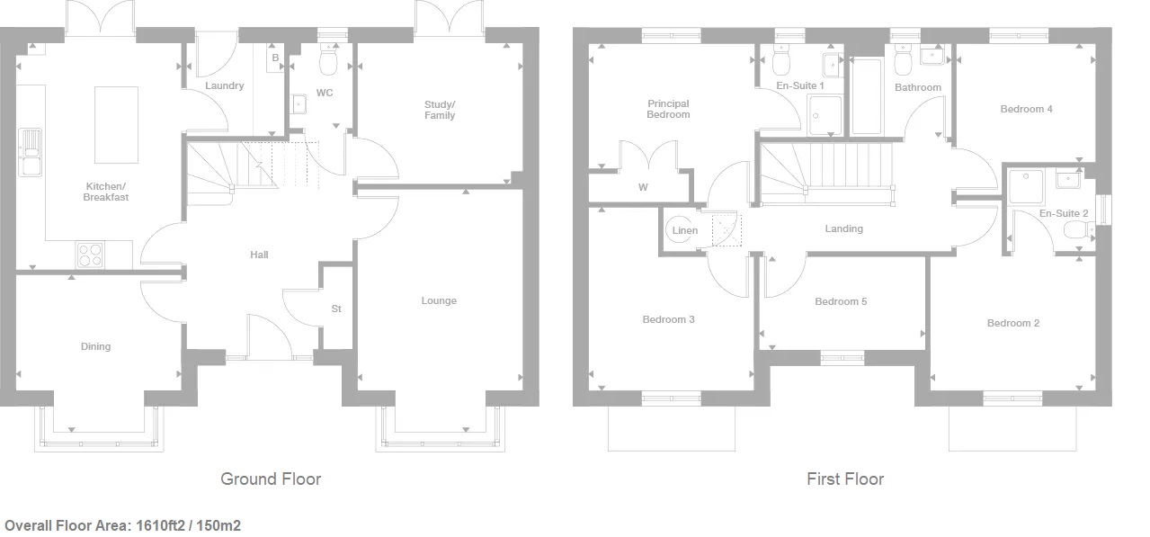 Floorplan 1 of Miller Homes , Plot 125 Napier, Bankton Road, Livingston, West Lothian, EH54 9FN