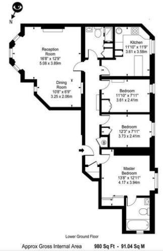 3 bedroom(s) apartment to sale in Pitt Street, Kensington, London-Floorplan