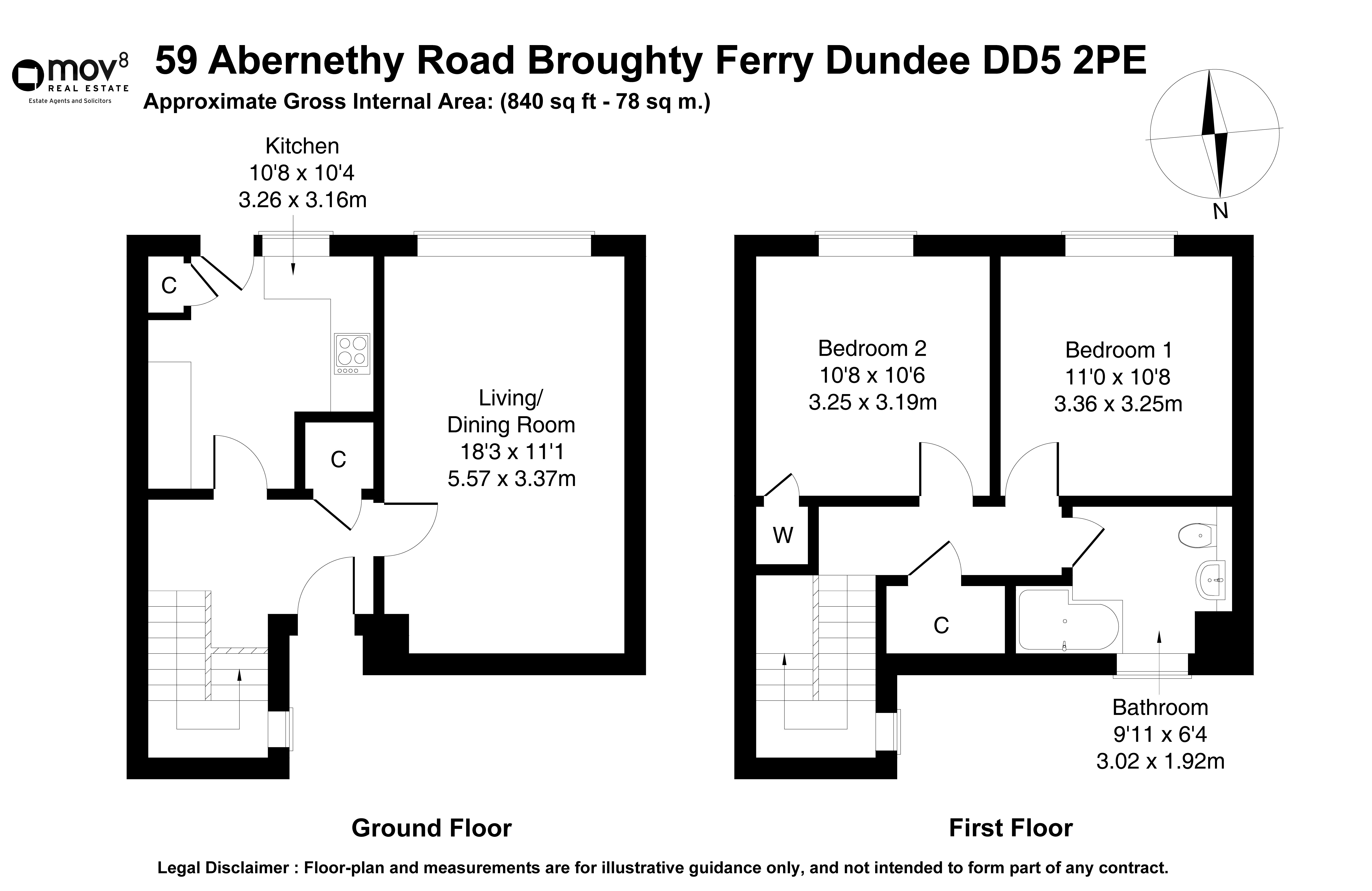 Floorplan 1 of 59 Abernethy Road, Broughty Ferry, Dundee, Angus, DD5 2PE