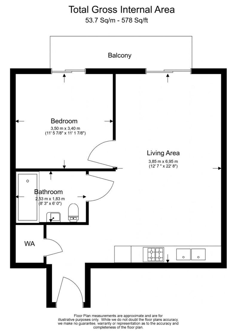 1 bedroom(s) apartment to sale in Rope Terrace, Royal Docks, London-Floorplan