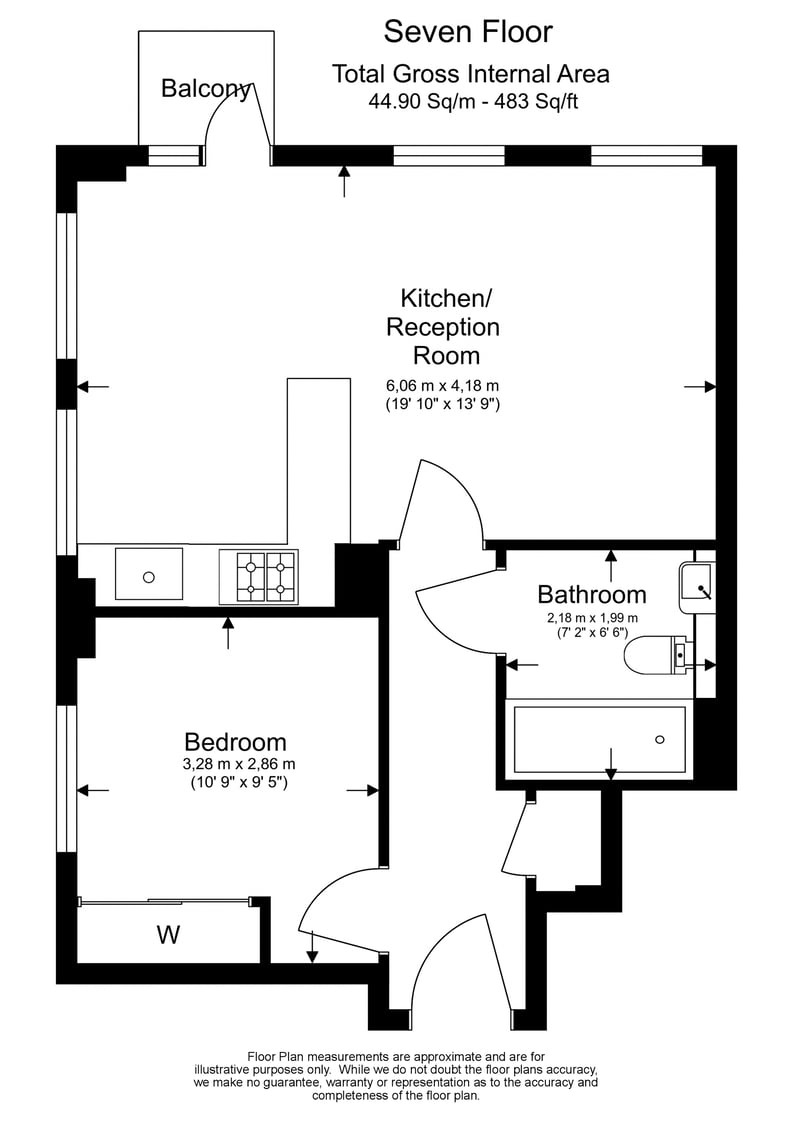 1 bedroom(s) apartment to sale in Churchway, Euston, London-Floorplan