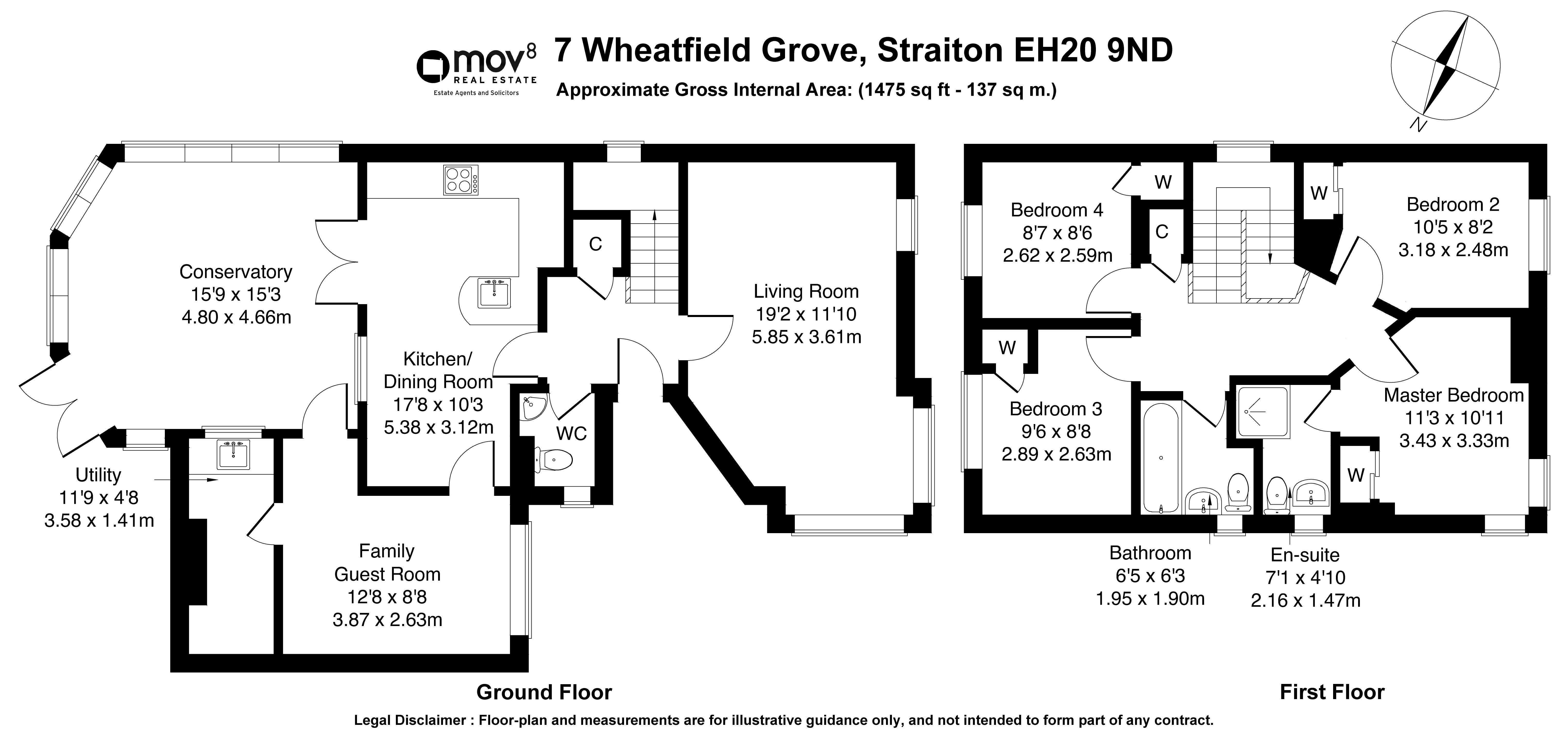 Floorplan 1 of 7 Wheatfield Grove, Straiton, Loanhead, Midlothian, EH20 9ND