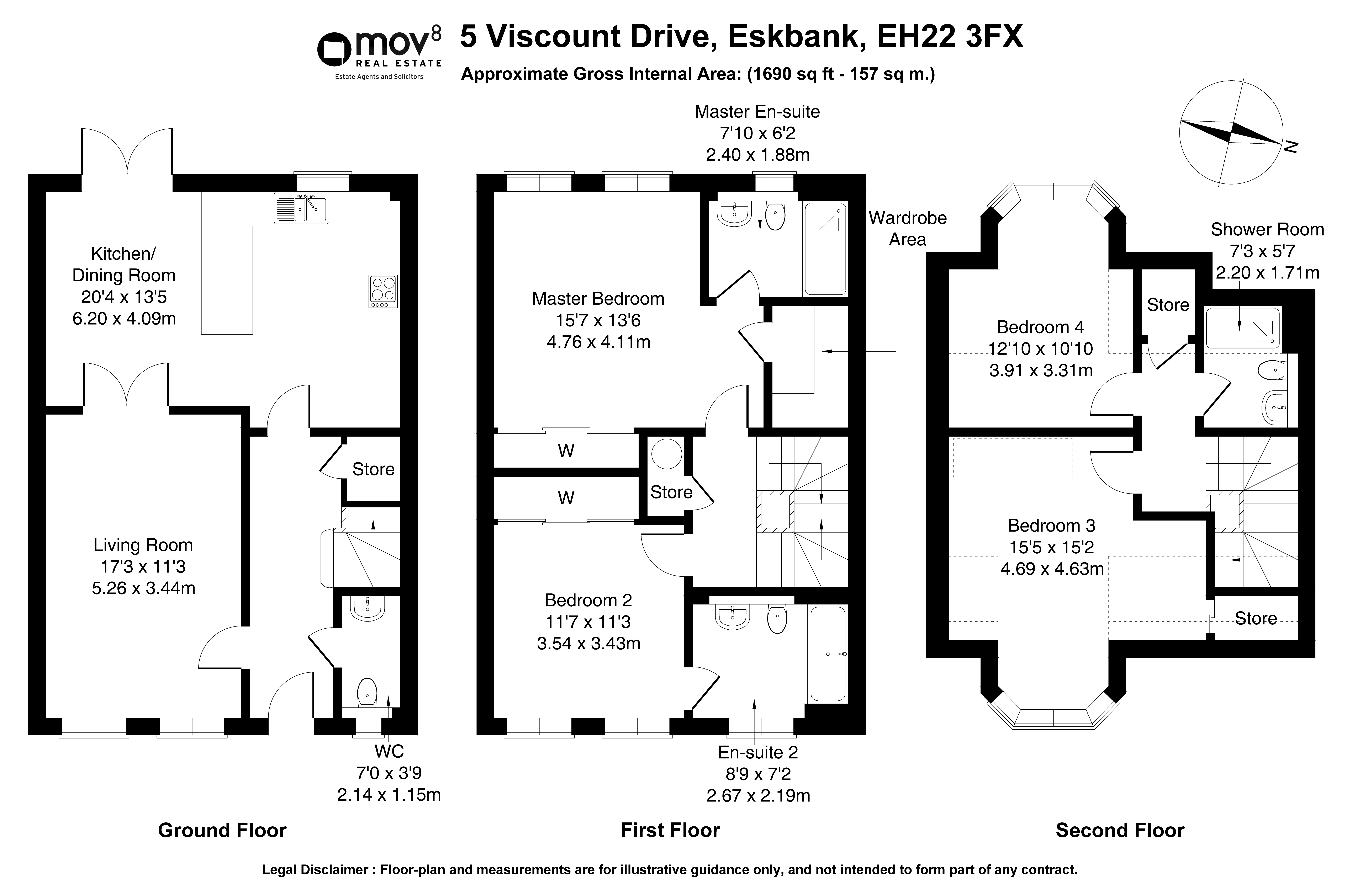 Floorplan 1 of 5 Viscount Drive, Eskbank, Dalkieth, EH22 3FX