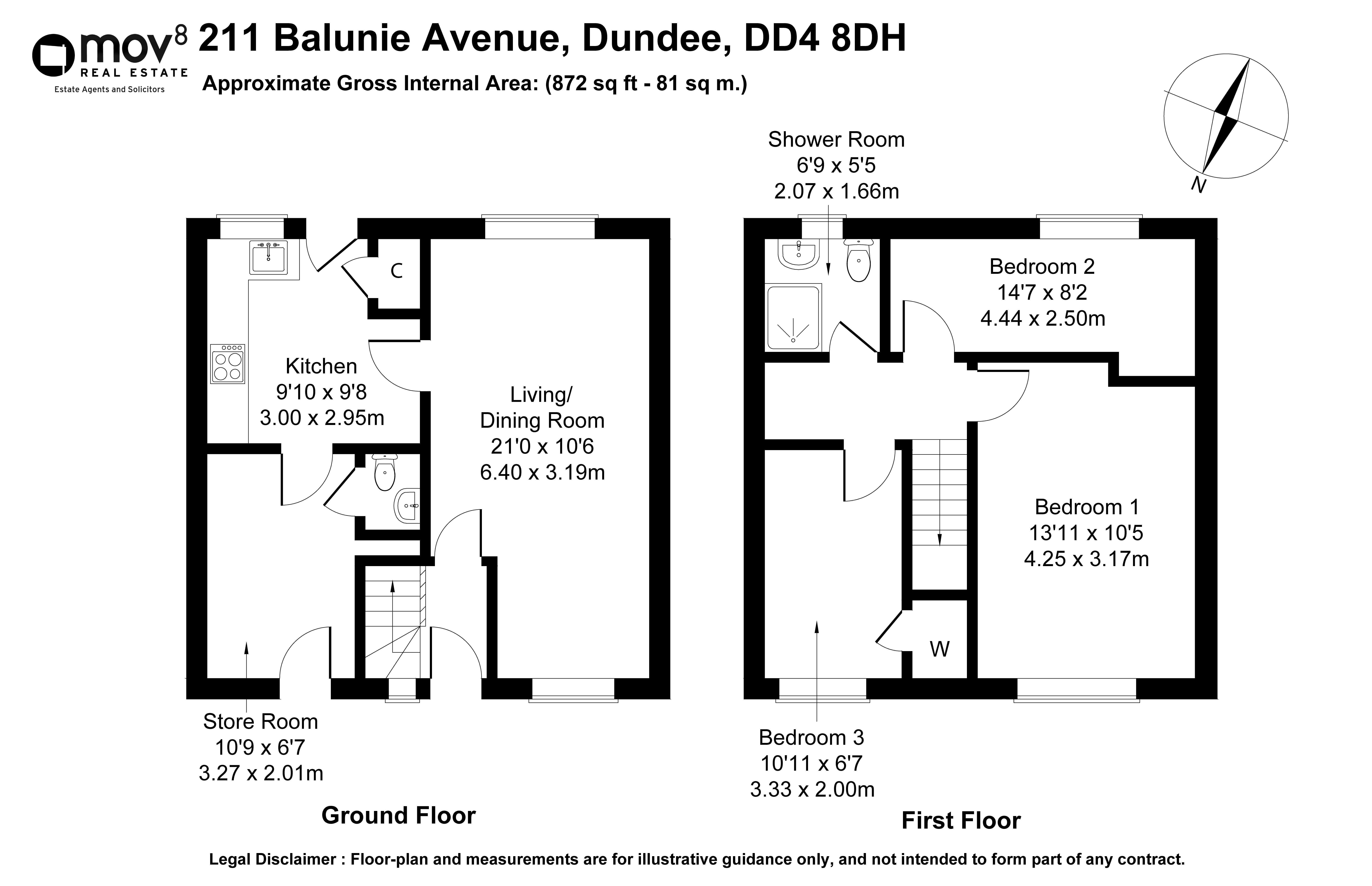 Floorplan 1 of 211 Balunie Avenue, Douglas, Dundee, DD4 8TH