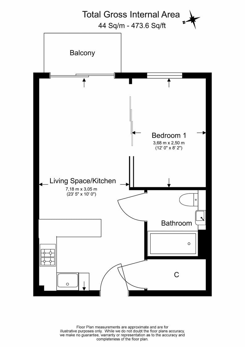 1 bedroom(s) apartment to sale in Beaufort Square, London-Floorplan