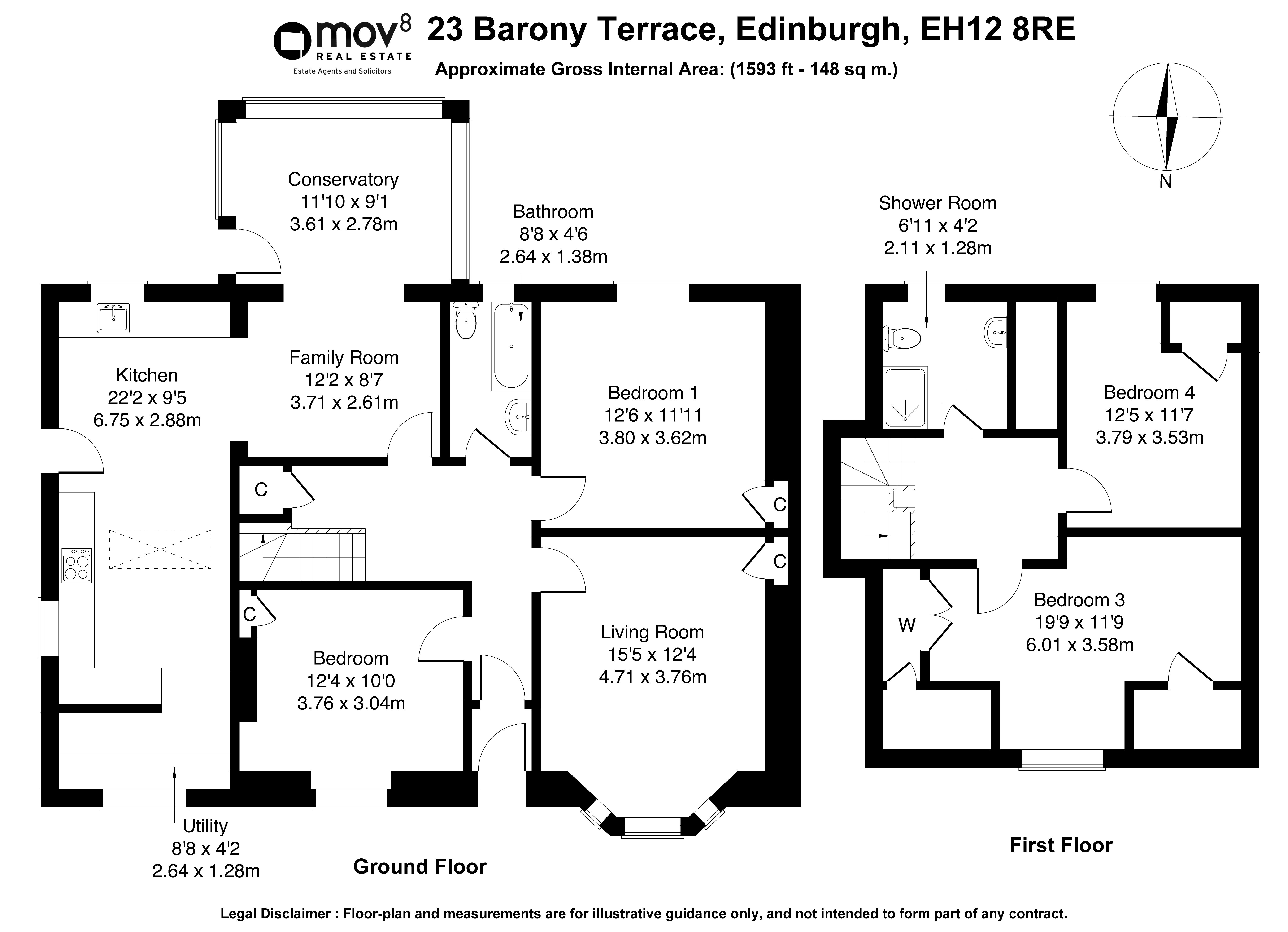 Floorplan 1 of 23 Barony Terrace, Corstorphine, Edinburgh, EH12 8RE