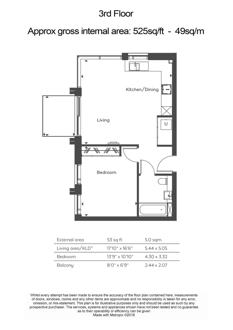 1 bedroom(s) apartment to sale in Woodberry Down, Hackney, London-Floorplan