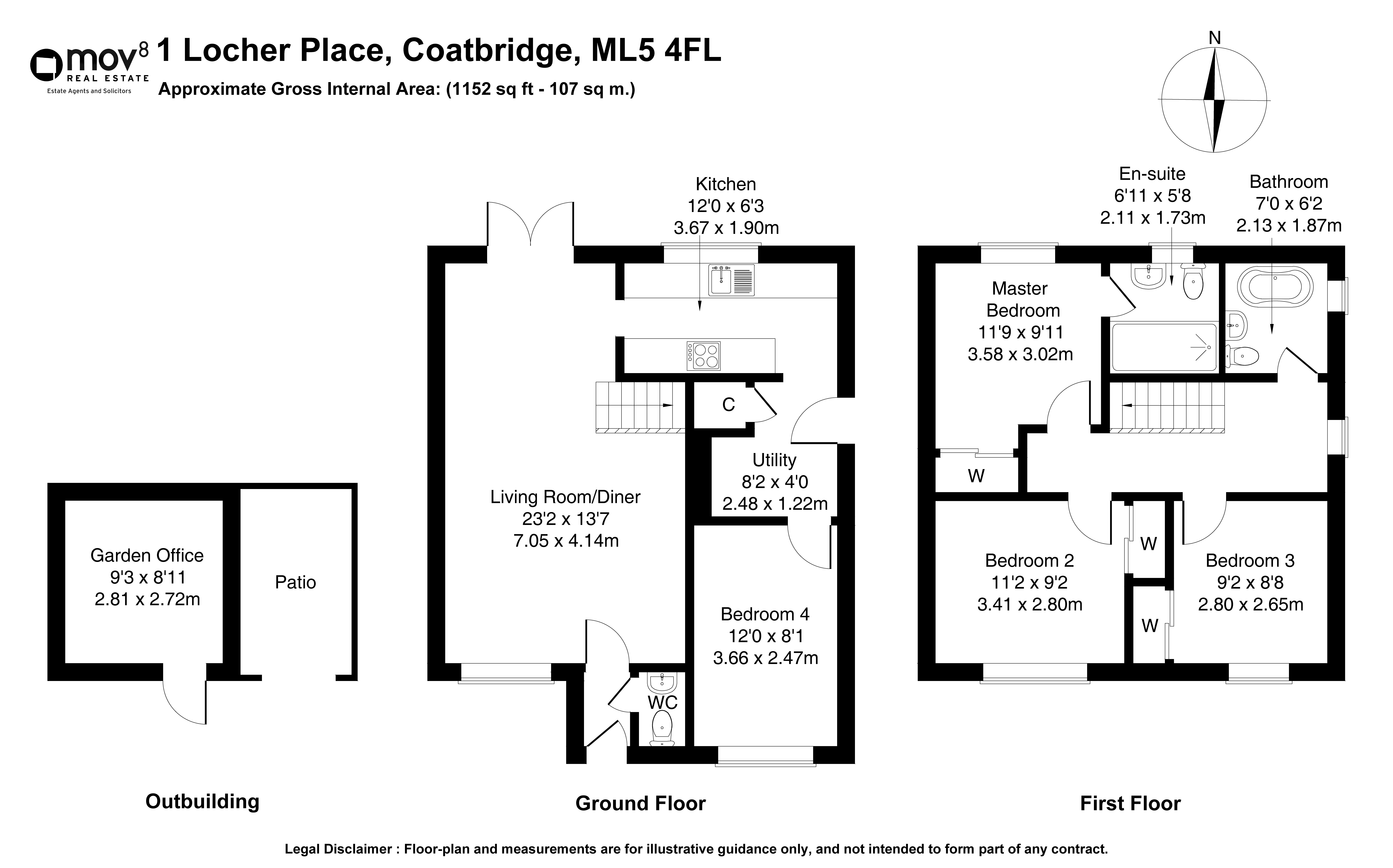 Floorplan 1 of 1 Locher Place, Coatbridge, North Lanarkshire, ML5 4FL