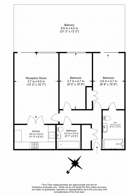 2 bedroom(s) apartment to sale in The Boulevard, Imperial Wharf, Fulham-Floorplan