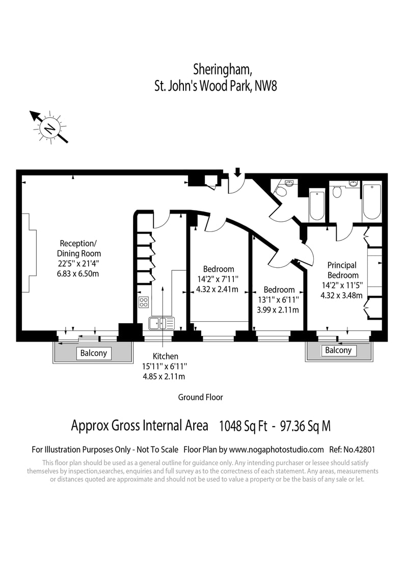 3 bedroom(s) apartment to sale in St. John's Wood Park, St. John's Wood , London-Floorplan
