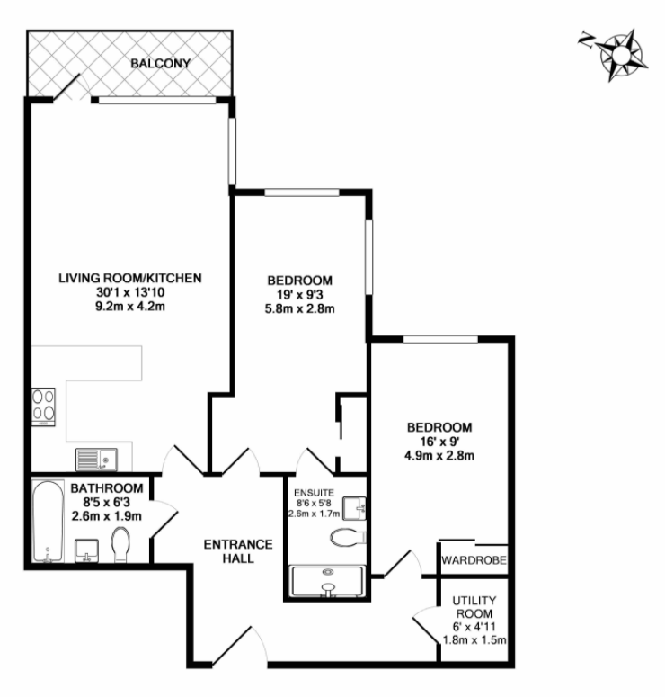 2 bedroom(s) apartment to sale in Parr's Way, Fulham Reach, Hammersmith-Floorplan