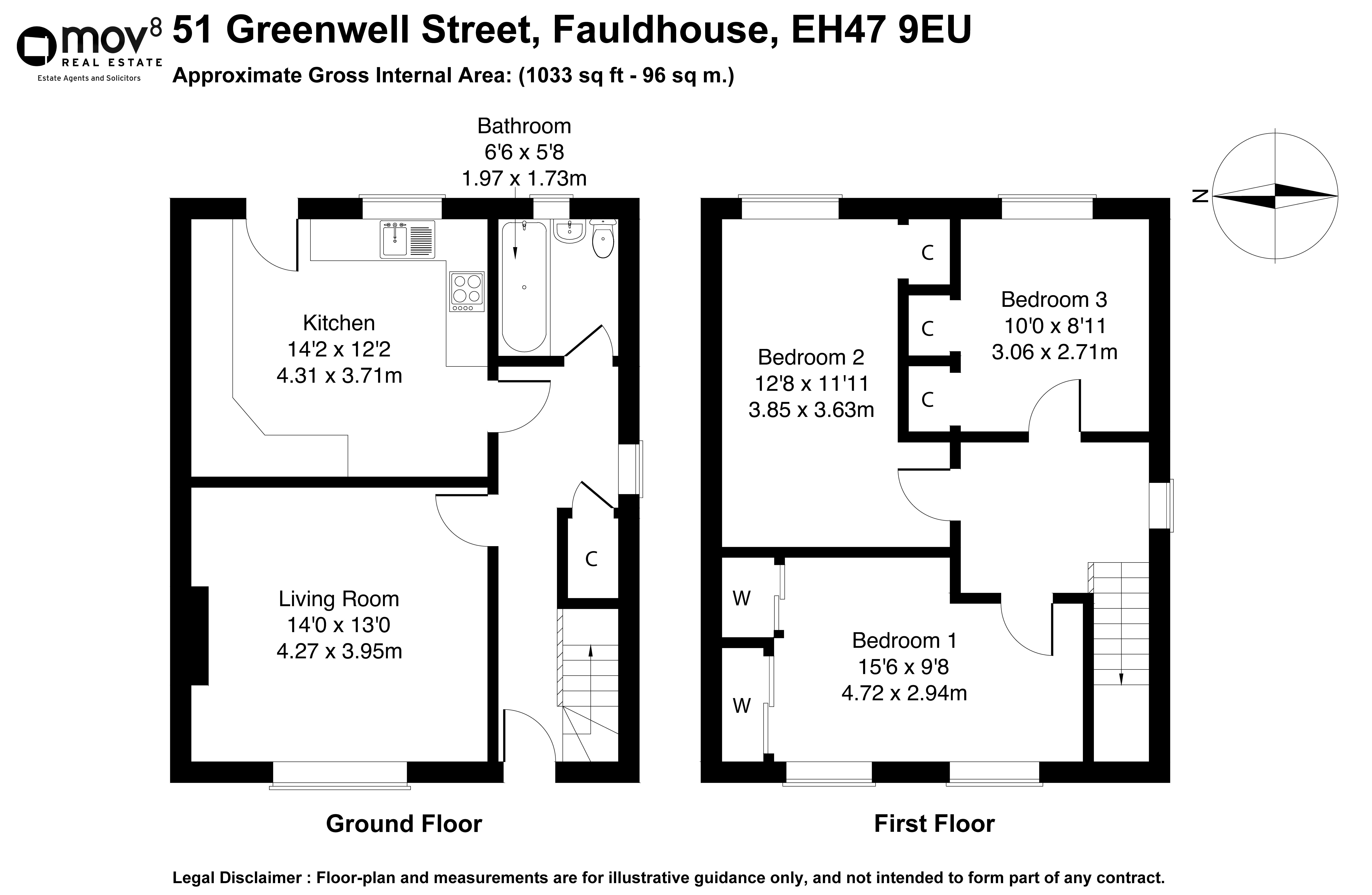 Floorplan 1 of 51 Greenwell Street, Fauldhouse, Bathgate, West Lothian, EH47 9EU