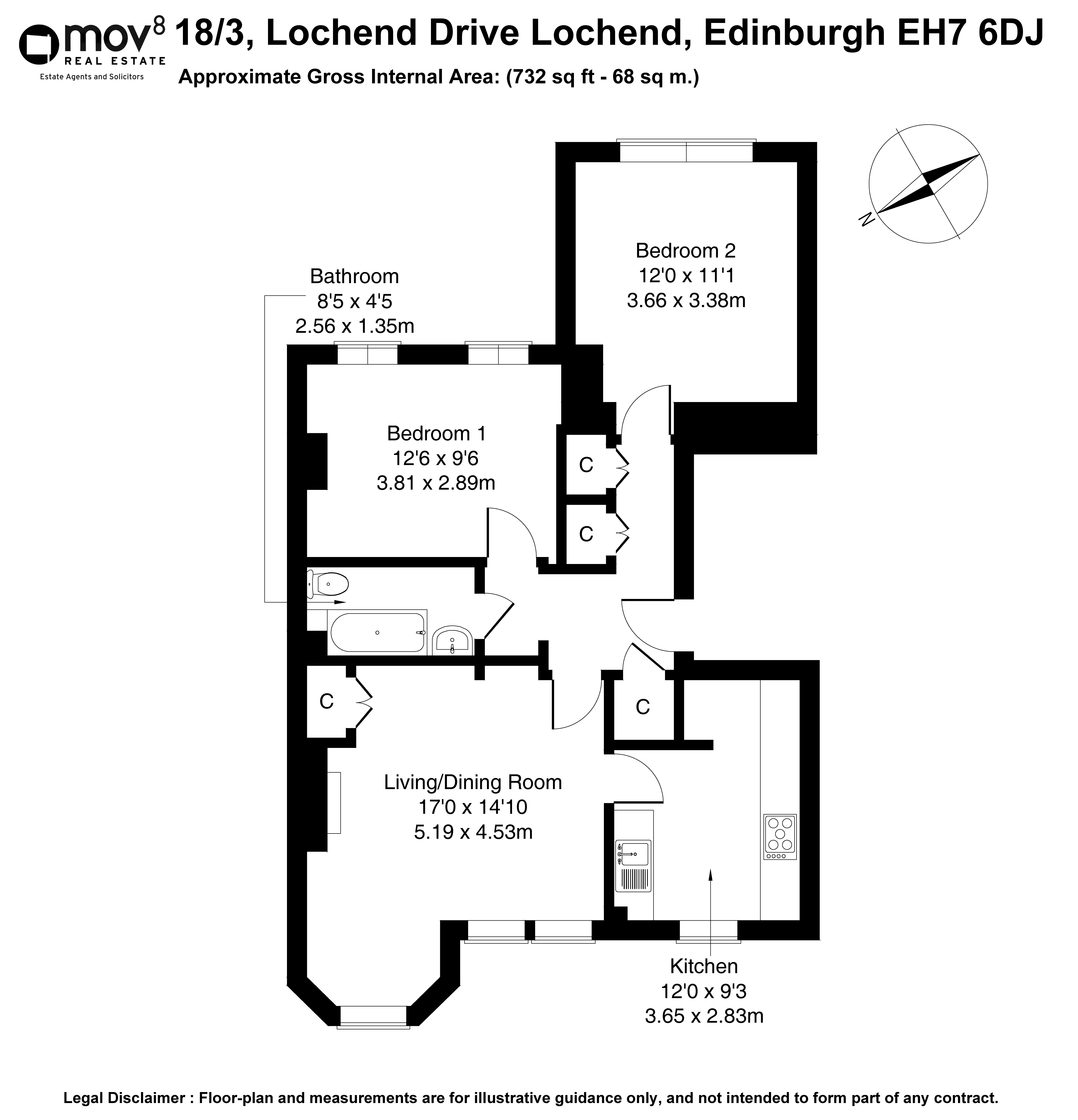 Floorplan 1 of 18/3  18/3, Lochend Drive, Edinburgh, EH7 6DJ