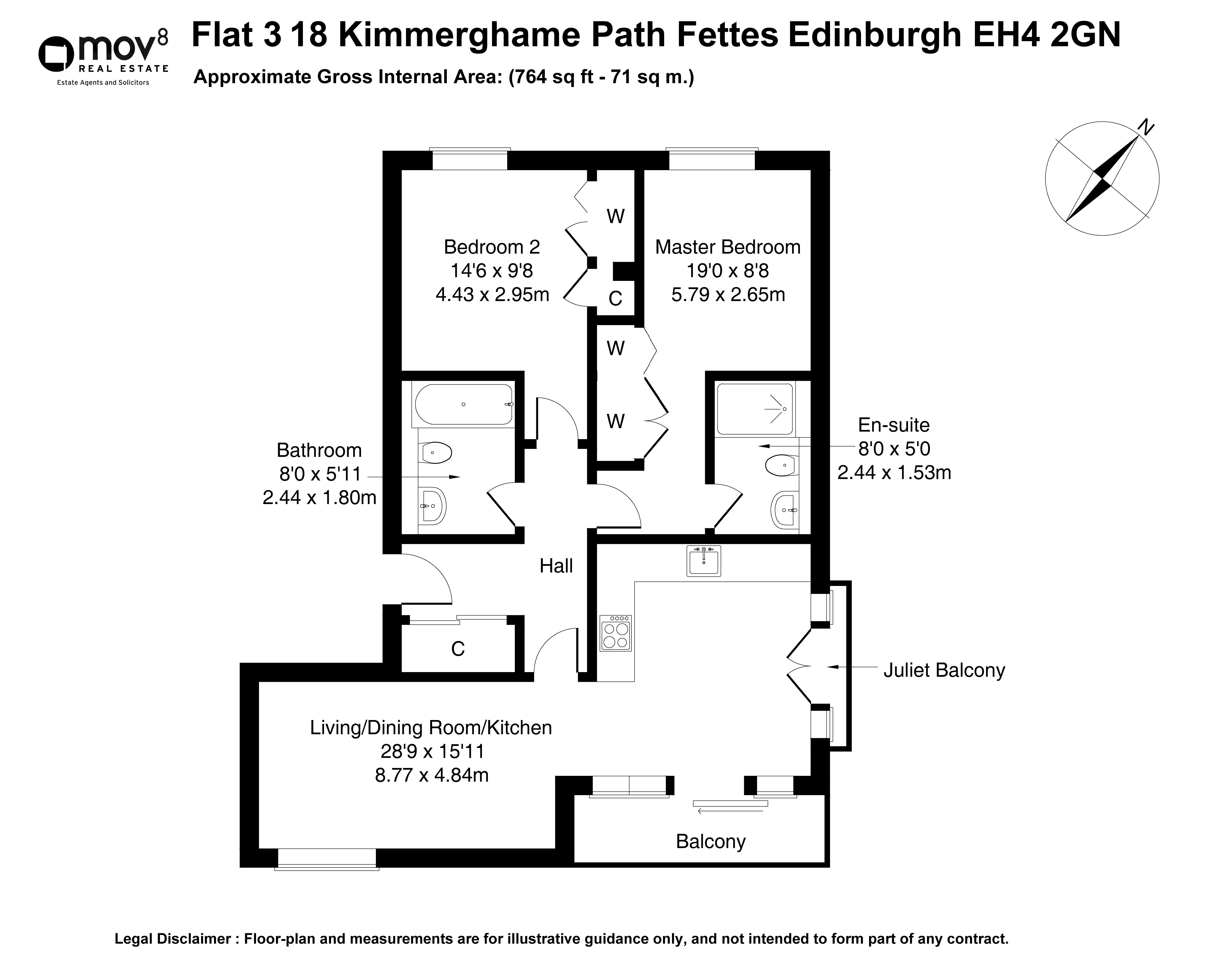 Floorplan 1 of Flat 3, 18 Kimmerghame Path, Fettes, Edinburgh, EH4 2GN
