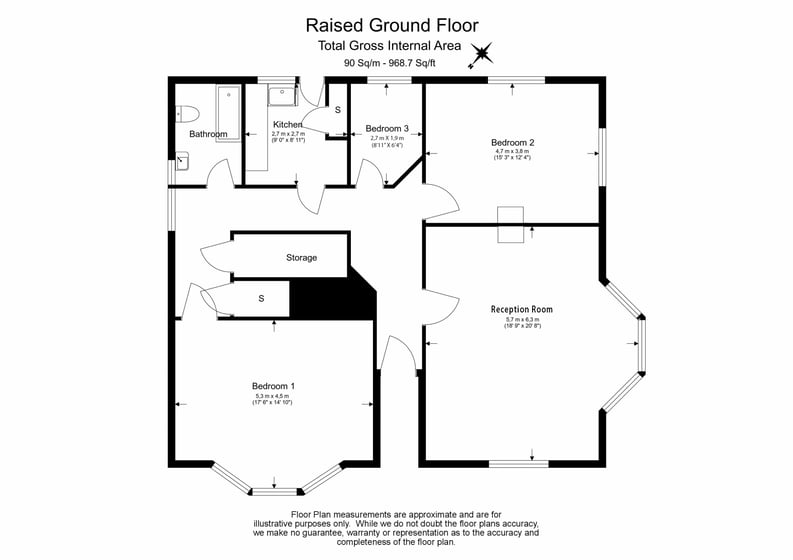 3 bedroom(s) apartment to sale in The Avenue, Brondesbury Park, London-Floorplan