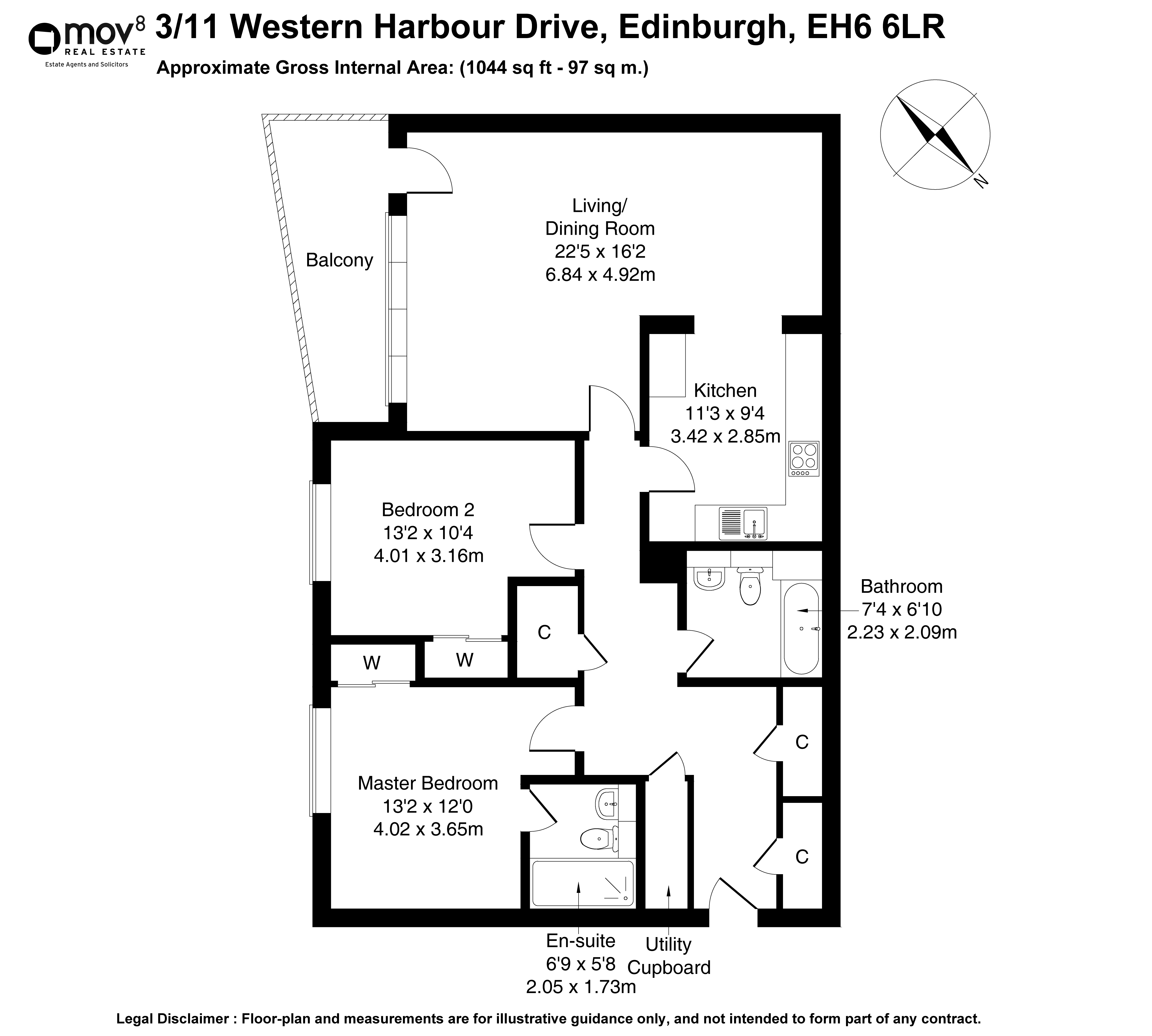Floorplan 1 of 3/11 Western Harbour Drive, Edinburgh, EH6 6LR