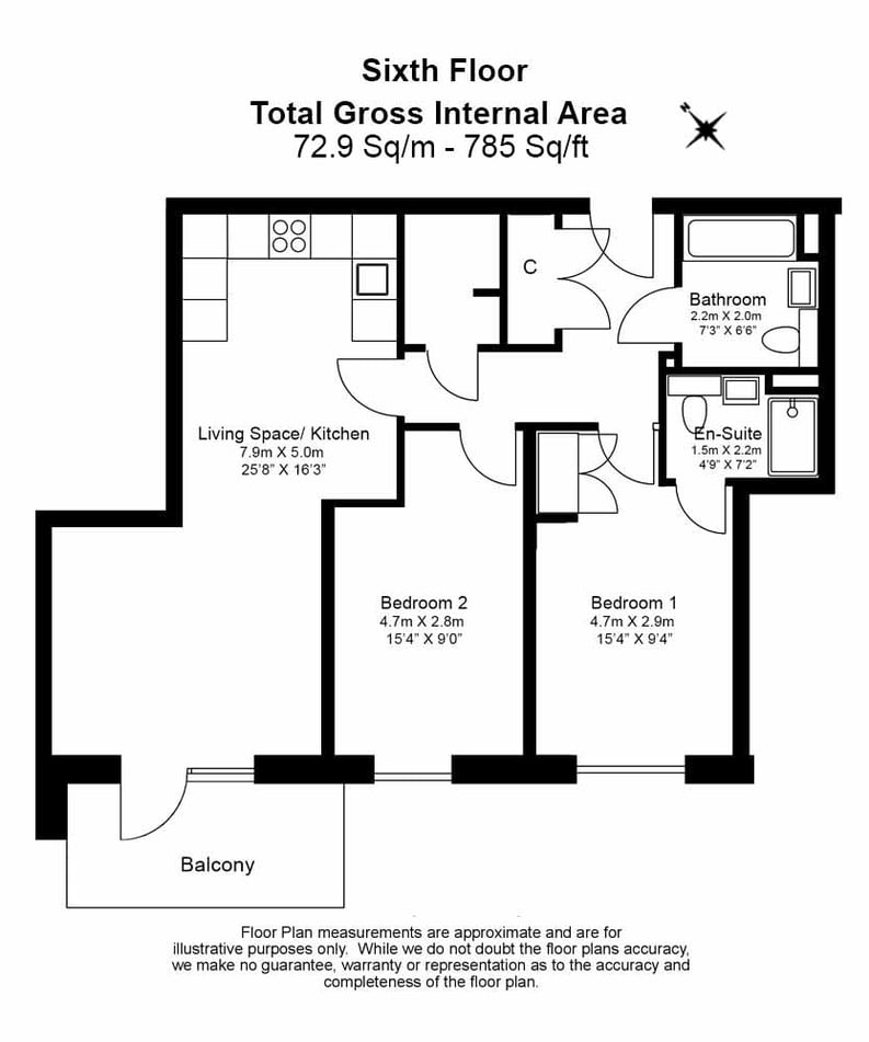 2 bedroom(s) apartment to sale in Eastern Point, Edgware Road, London-Floorplan