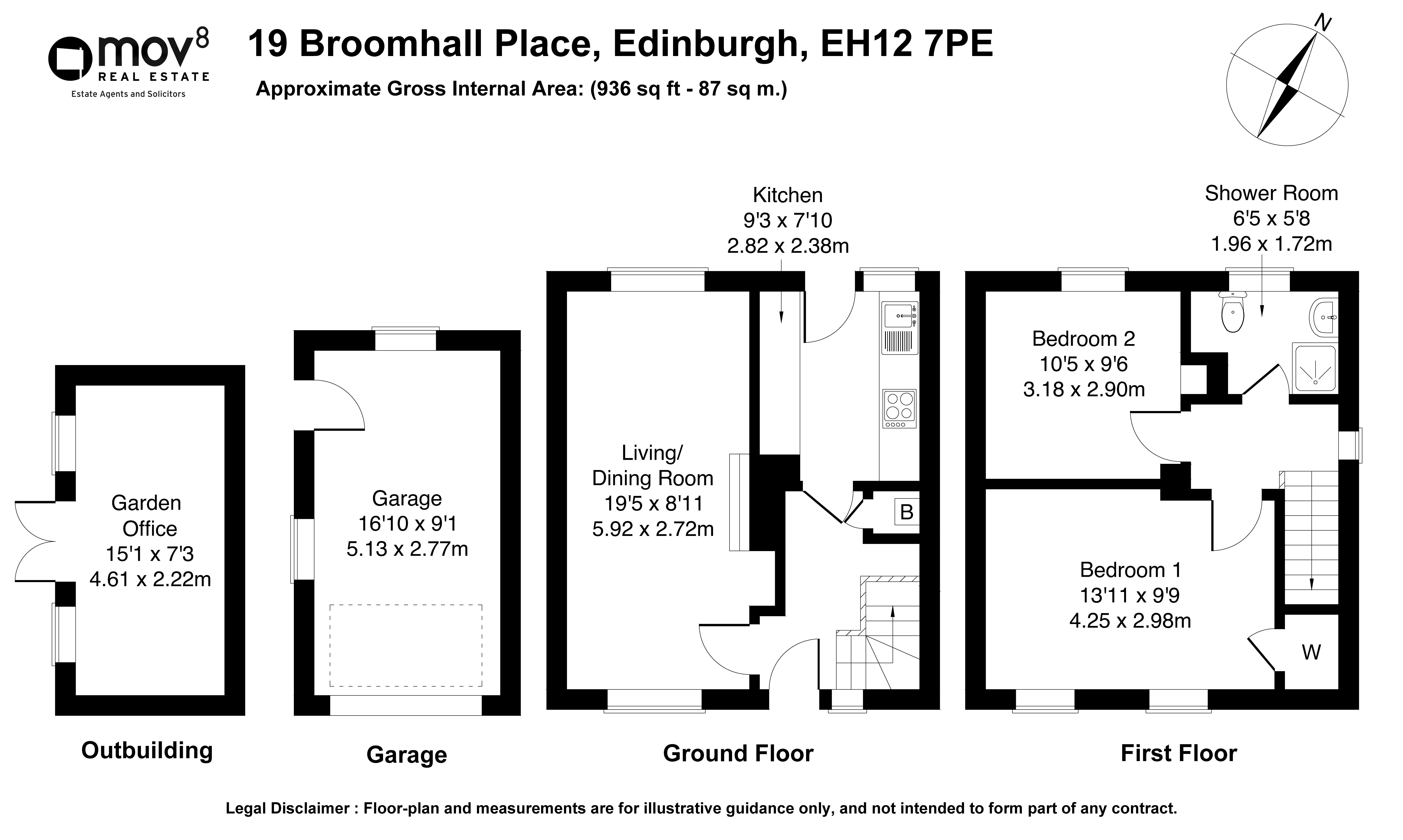 Floorplan 1 of 19 Broomhall Place, Corstorphine, Edinburgh, EH12 7PE