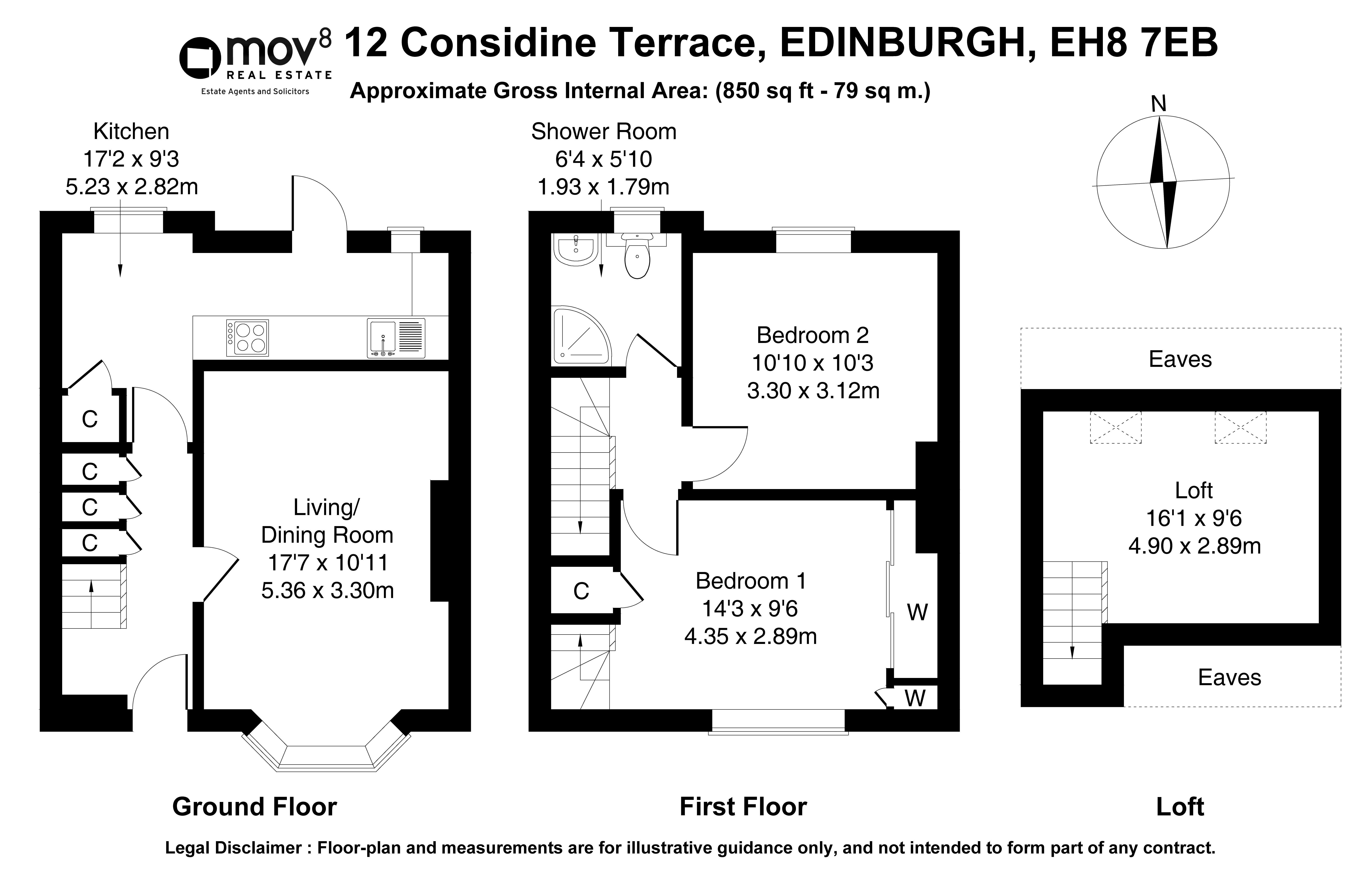 Floorplan 1 of 12 Considine Terrace, Willowbrae, Edinburgh, EH8 7EB