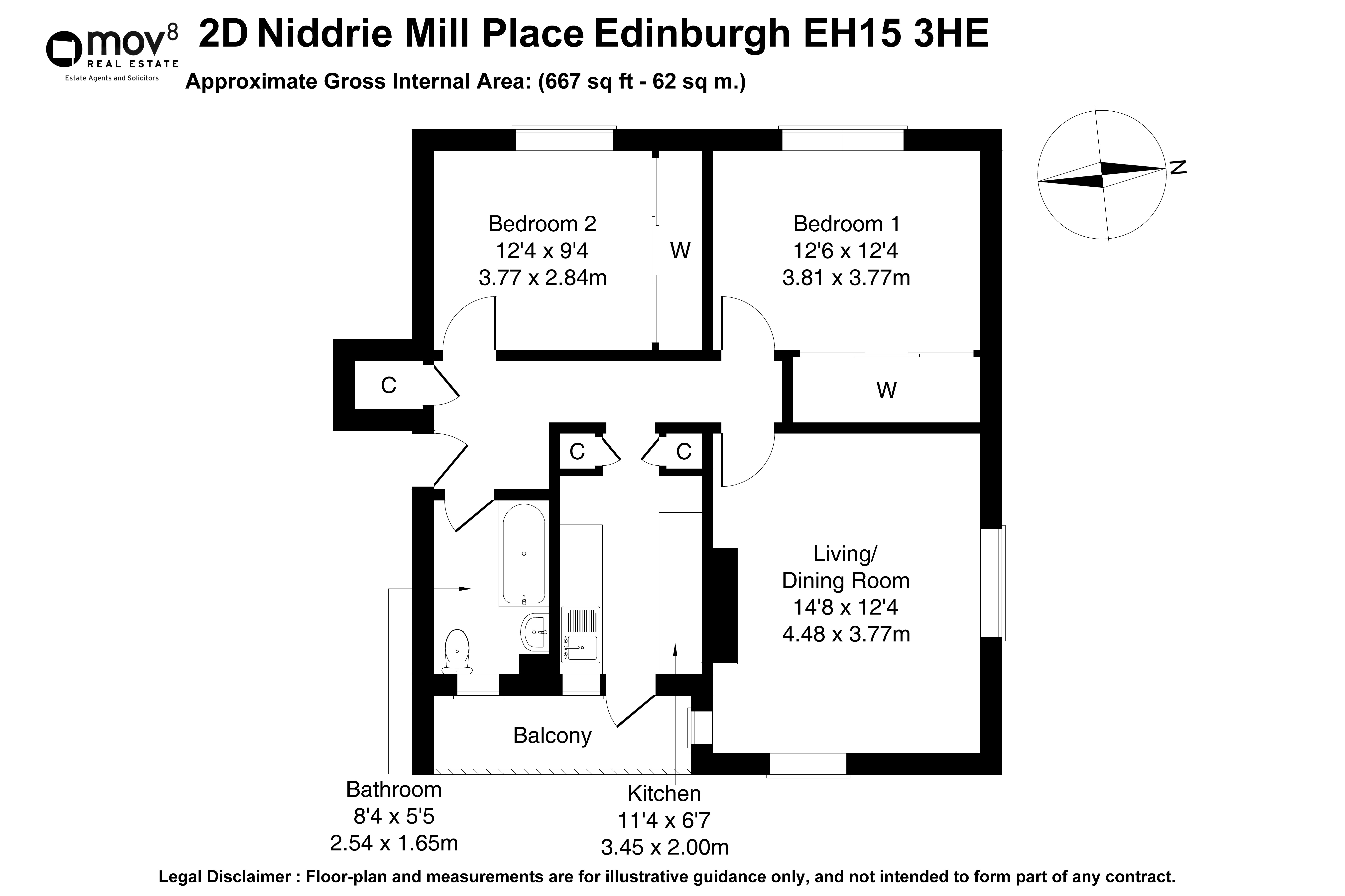 Floorplan 1 of  2d Niddrie Mill Place, Edinburgh, EH15 3HE
