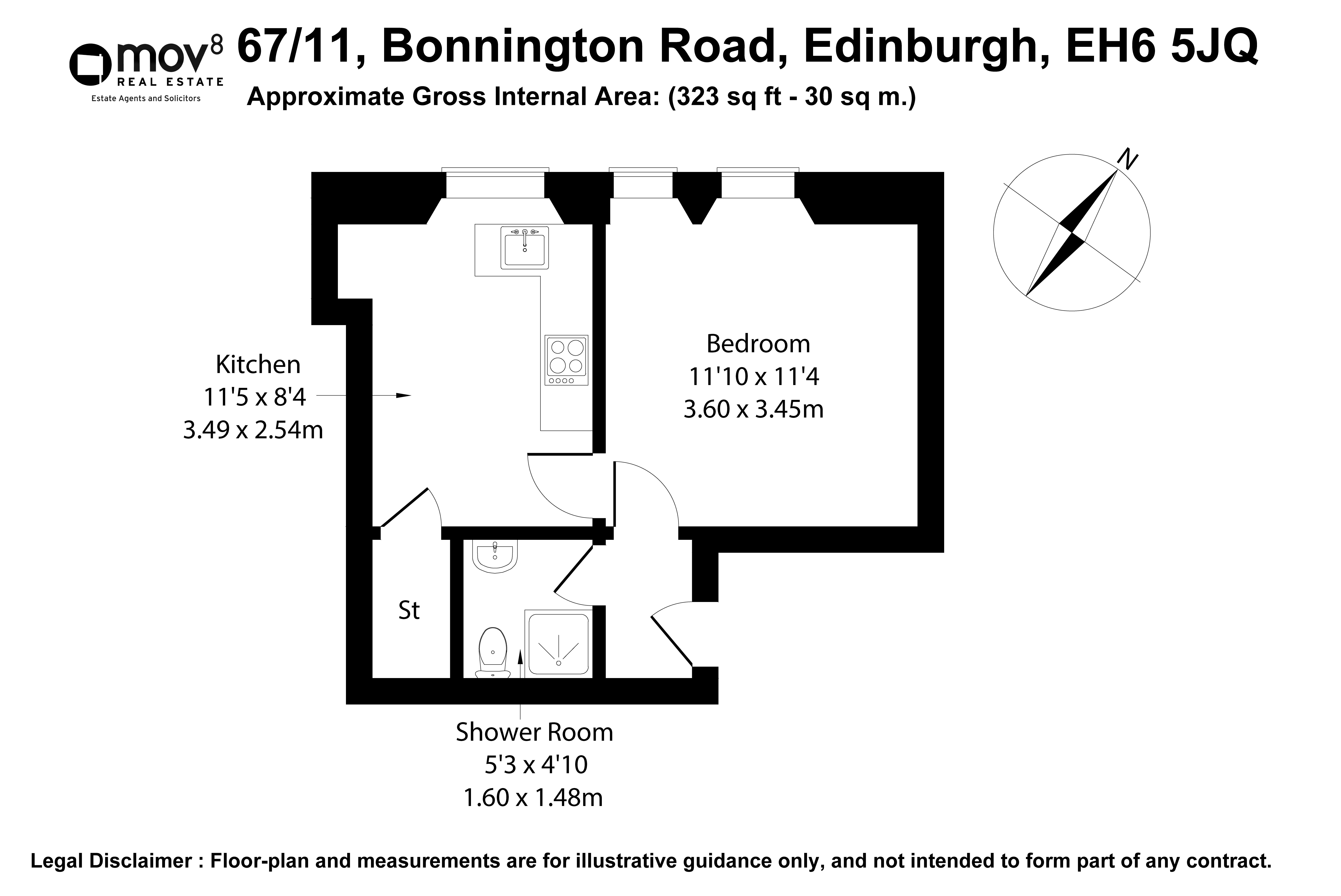 Floorplan 1 of 67/11 Bonnington Road, Bonnington, Edinburgh, EH6 5JQ
