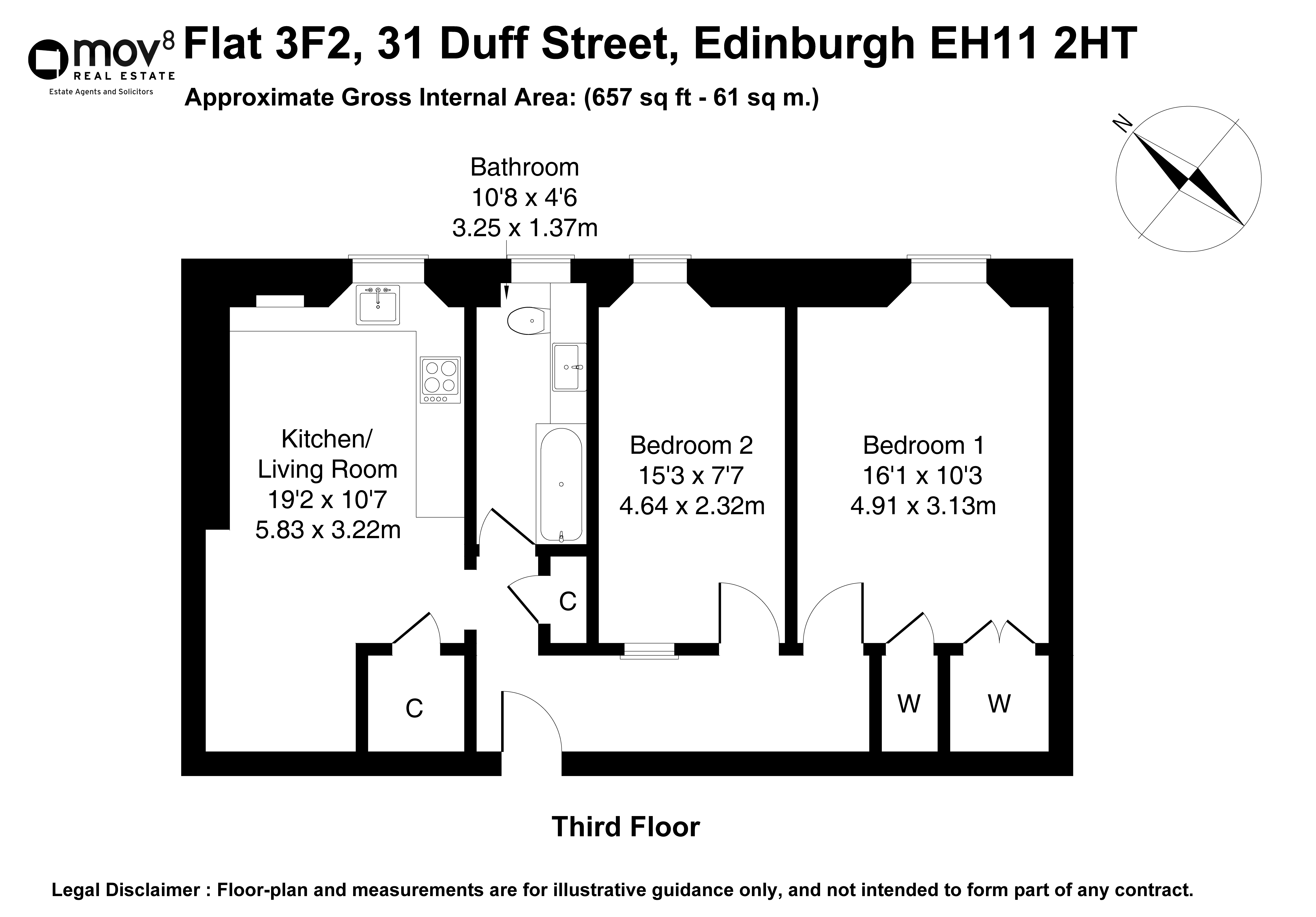 Floorplan 1 of 3f2, 31 Duff Street, Dalry, Edinburgh, EH11 2HT