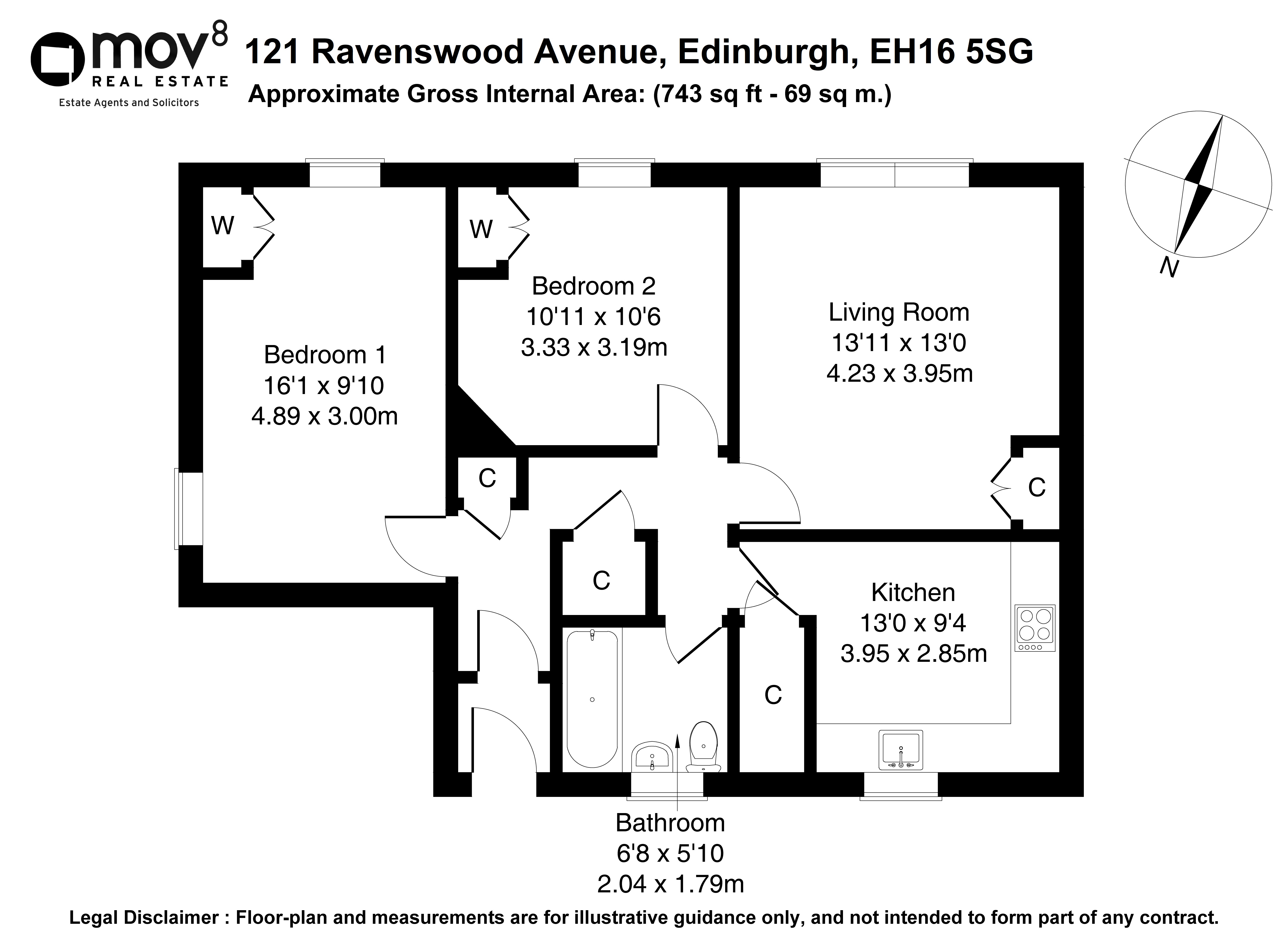 Floorplan 1 of 121 Ravenswood Avenue, Inch, Edinburgh, EH16 5SG