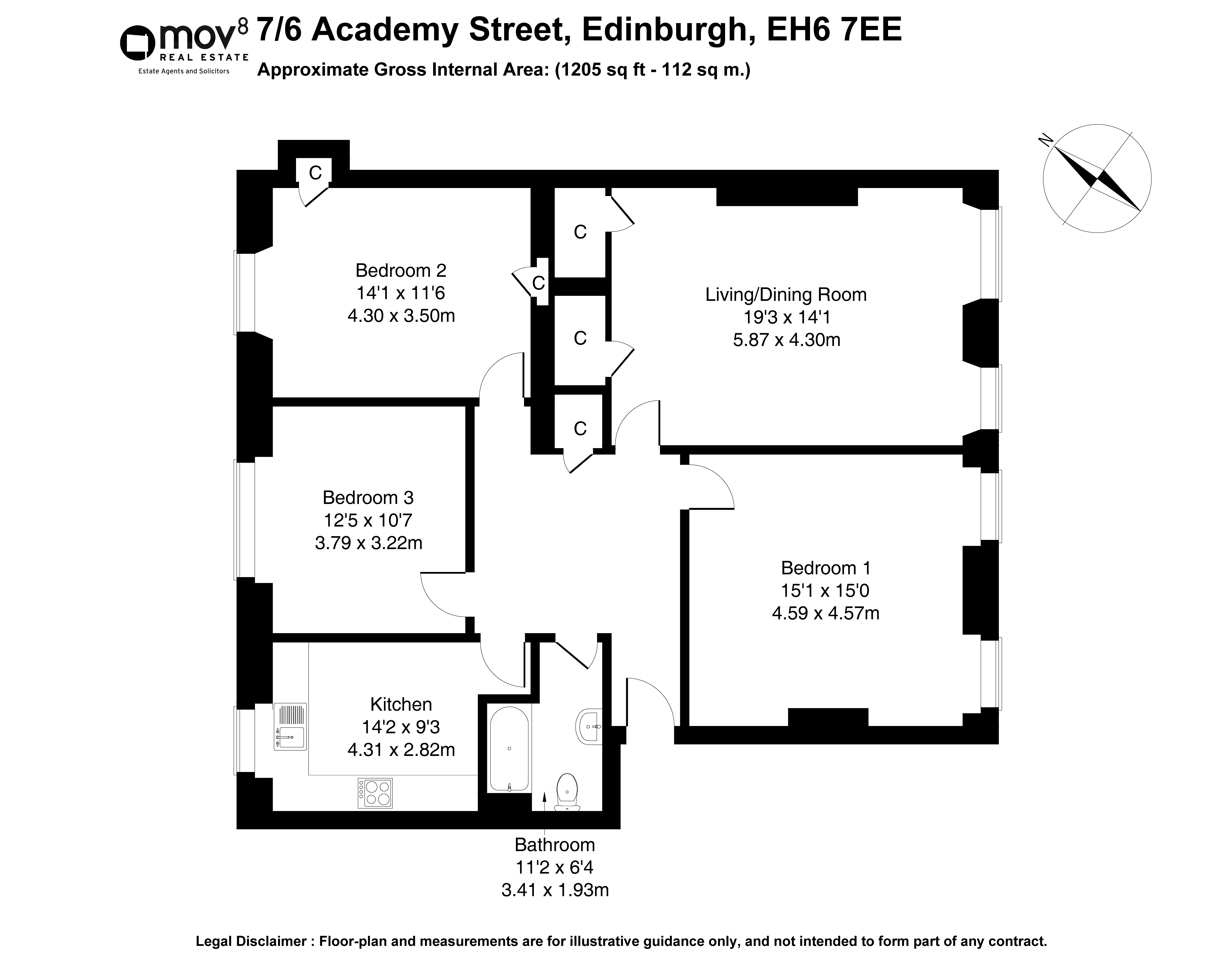 Floorplan 1 of 7 1F2, Academy Street, Edinburgh, EH6 7EE