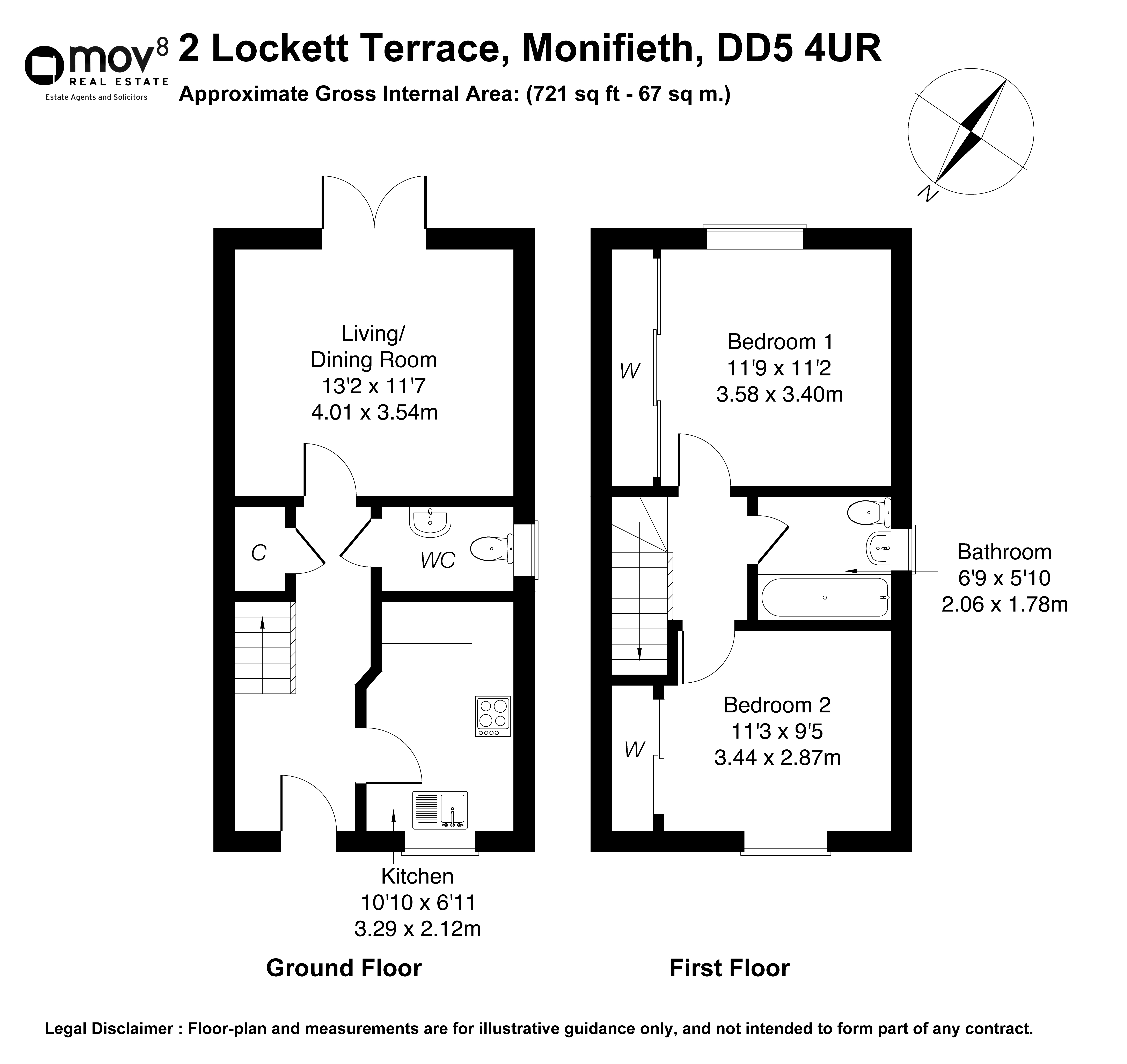 Floorplan 1 of 2 Lockett Terrace, Monifieth, Dundee, Angus, DD5 4UR